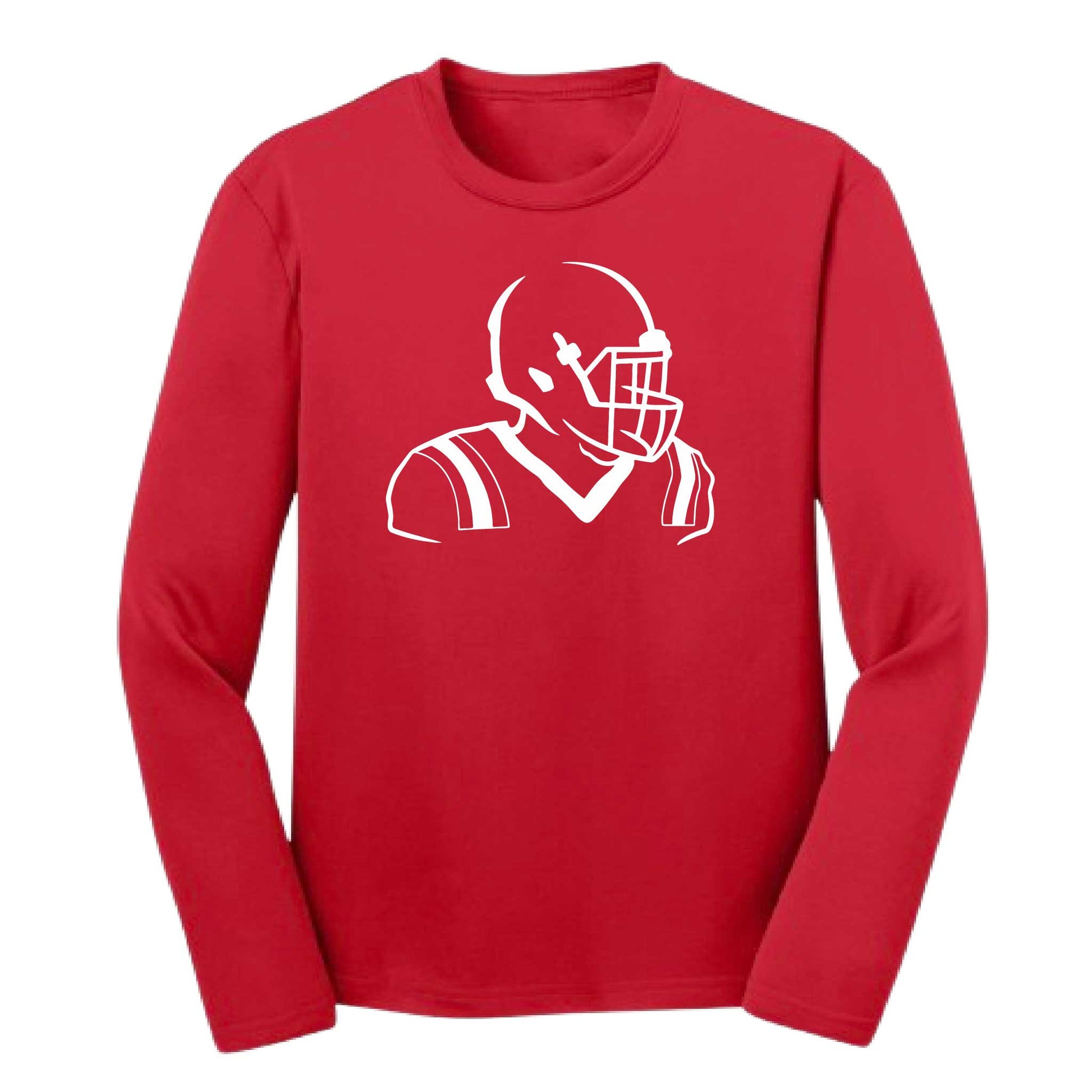 Football Player | Youth Long Sleeve Football T-Shirts | 100% Polyester