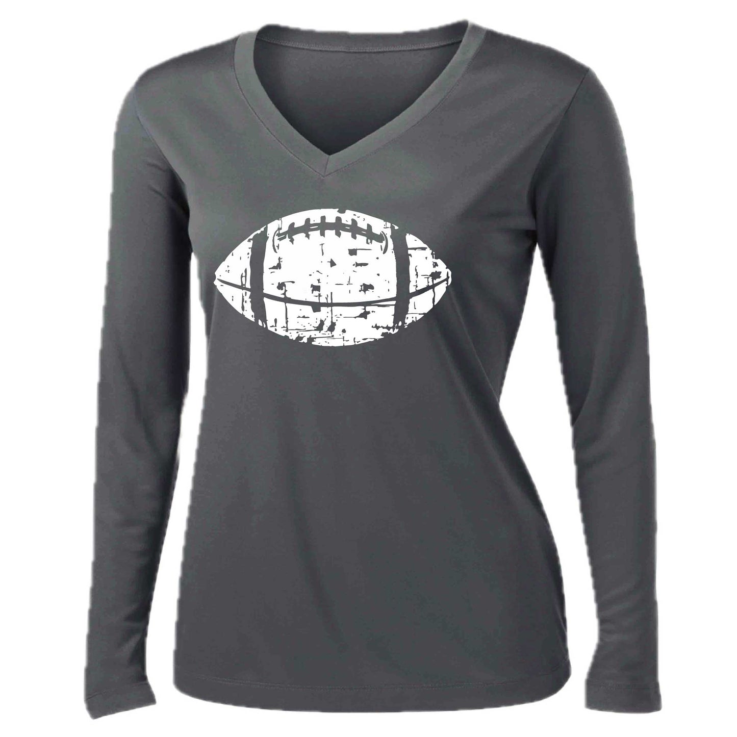 Football Scramble | Women’s Long Sleeve V-Neck Football T-Shirt | 100% Polyester