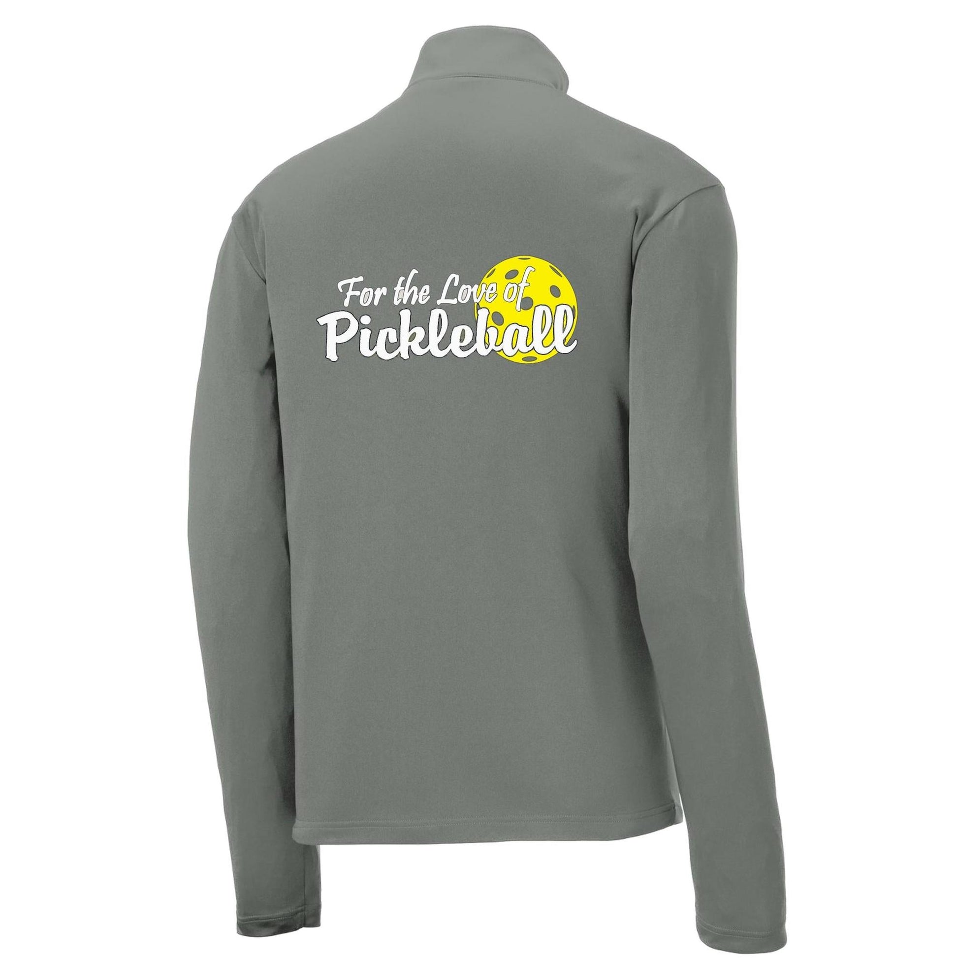 For the Love of Pickleball | Men's 1/4 Zip Long Sleeve Pullover Athletic Performance Shirt | 100% Polyester