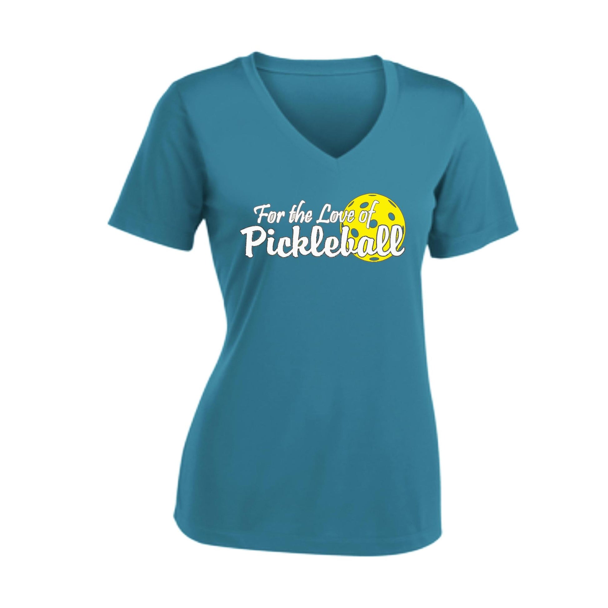 For the Love of Pickleball | Women's Short Sleeve V-Neck Pickleball T-Shirts | 100% Polyester