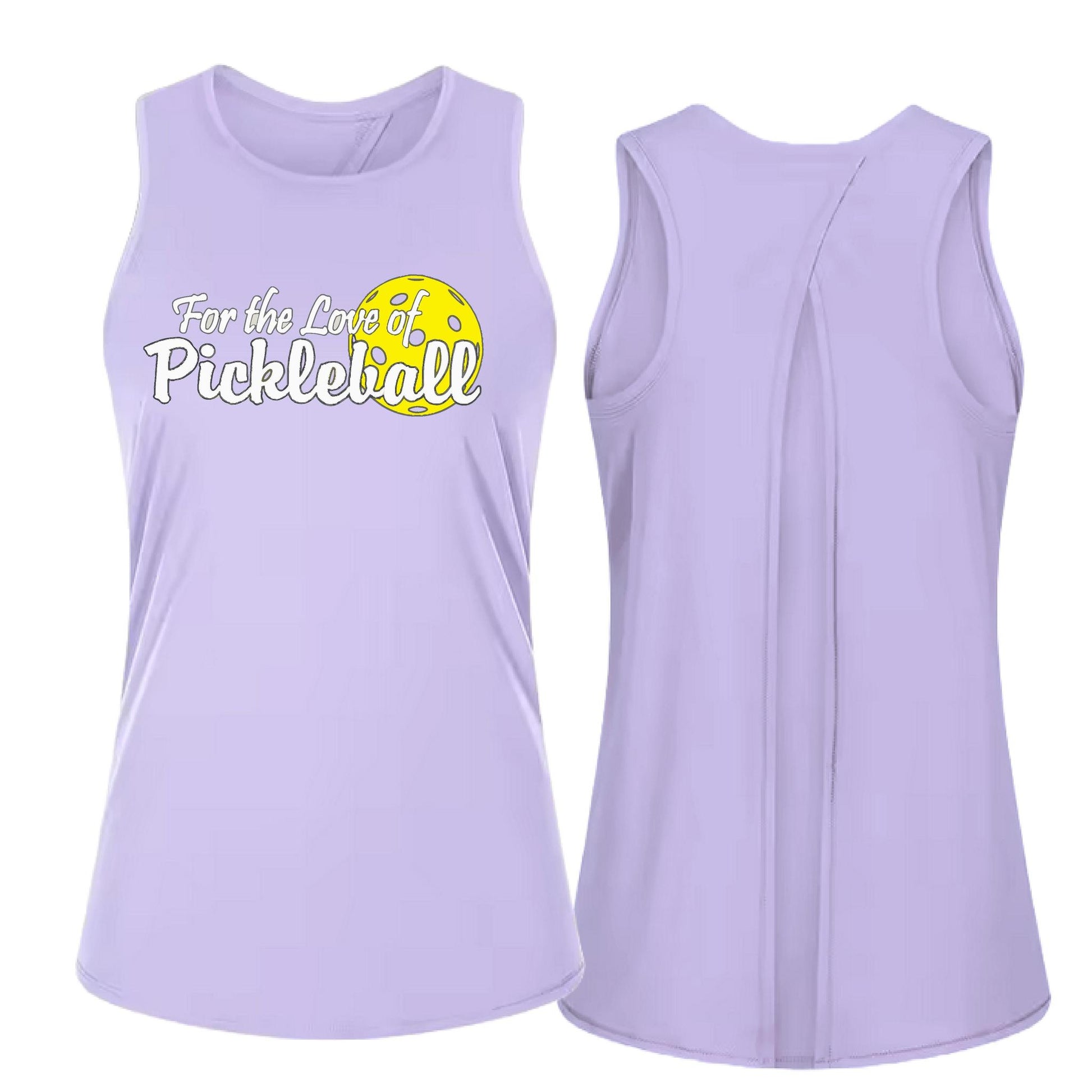 For the Love of Pickleball | Women's Split Back or Tied Back Pickleball Tank | 80/20 Nylon Spandex Mix