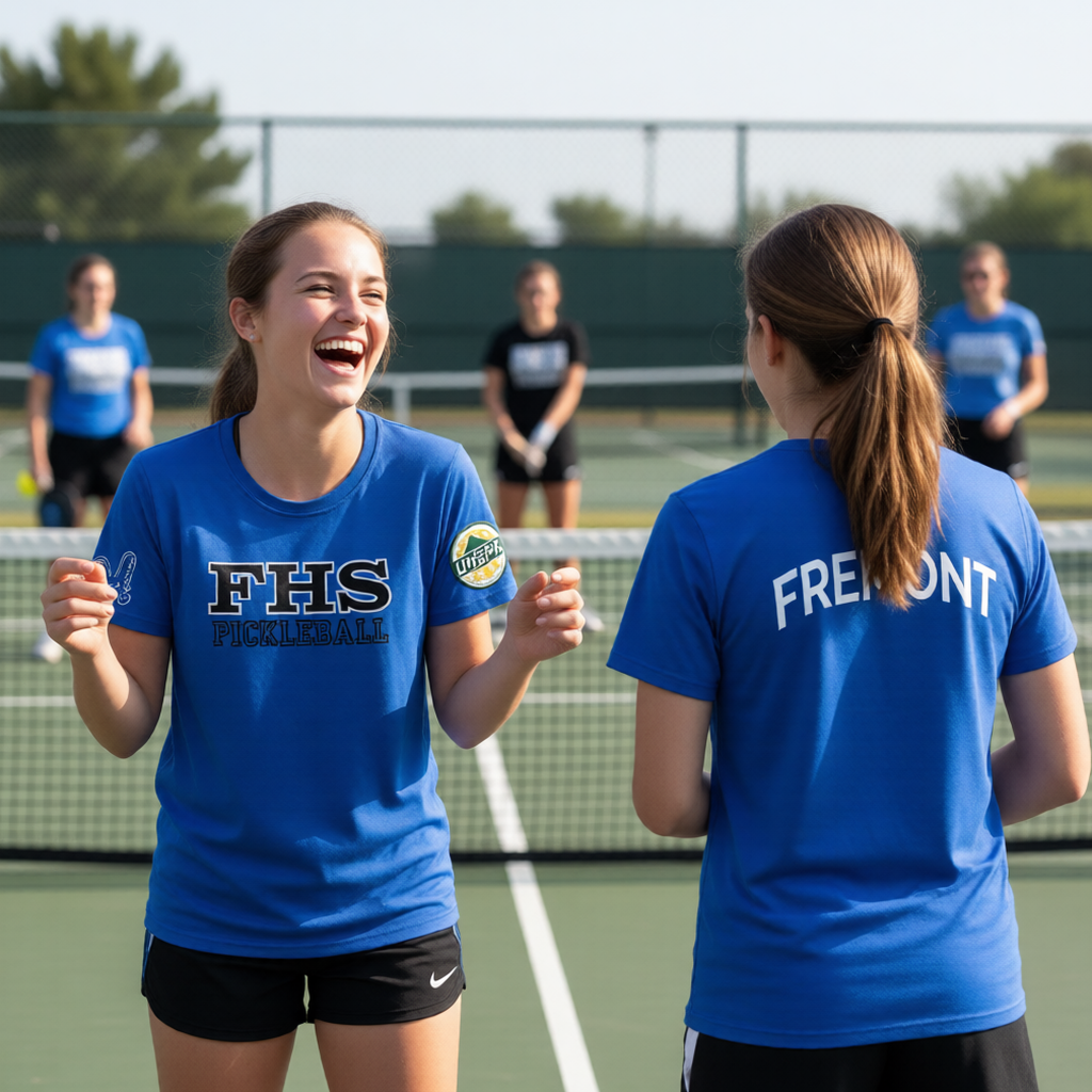 Fremont High School - Initials Design - UHSPA | Women's Short Sleeve Crewneck T-Shirts | 100% Polyester