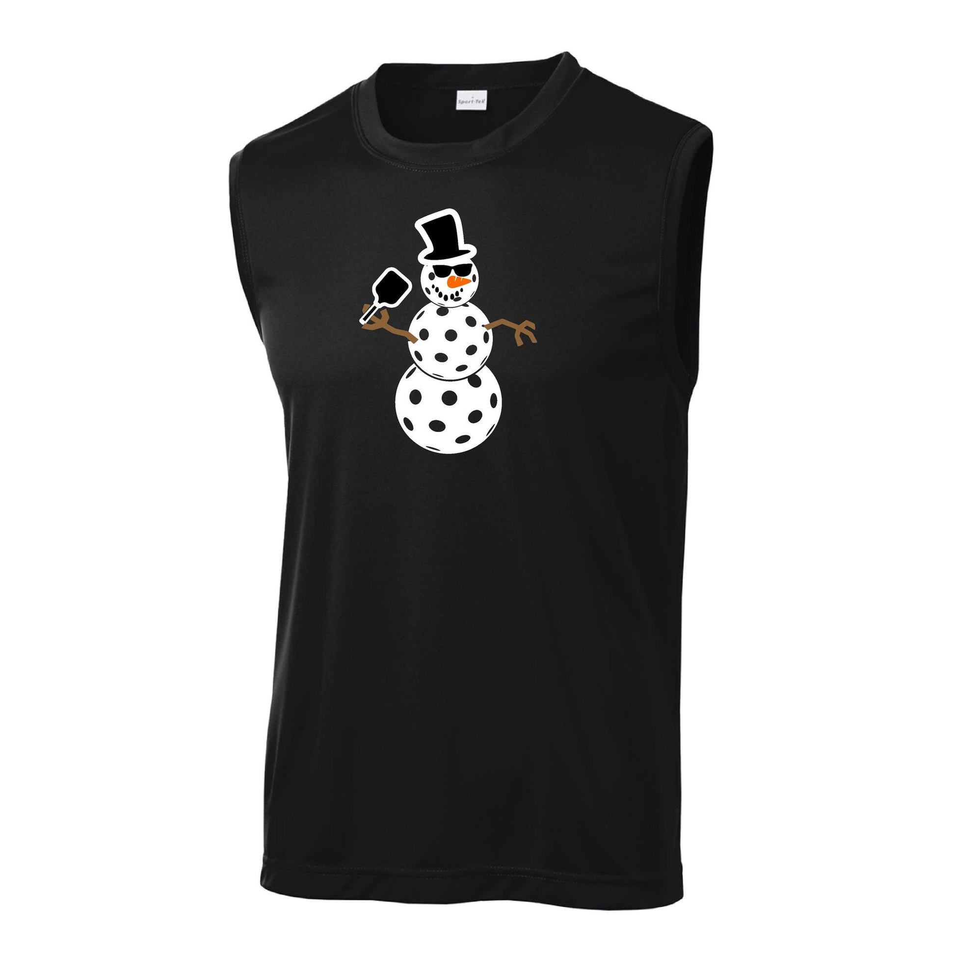 Frosty The Dinking Snowman | Men's Sleeveless Athletic Performance T-Shirt | 100% Polyester