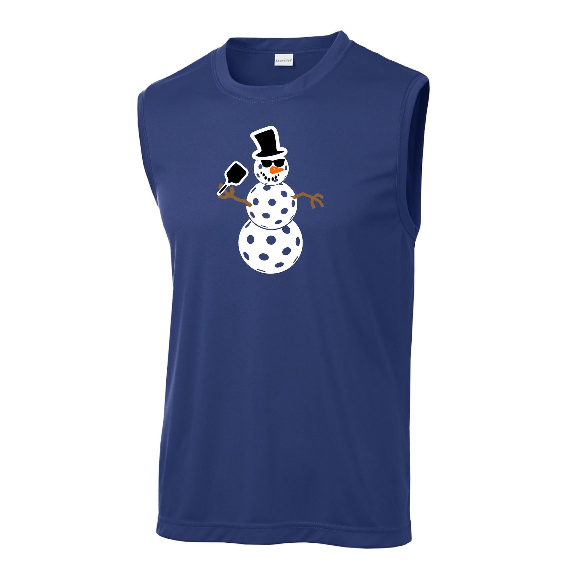 Frosty The Dinking Snowman | Men's Sleeveless Athletic Performance T-Shirt | 100% Polyester