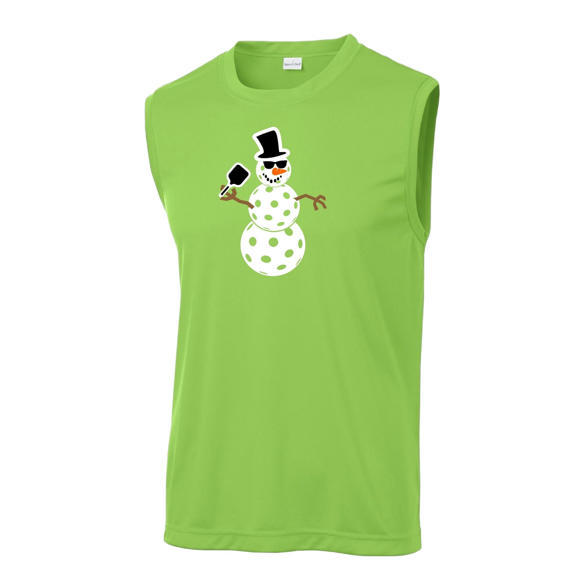 Frosty The Dinking Snowman | Men's Sleeveless Athletic Performance T-Shirt | 100% Polyester