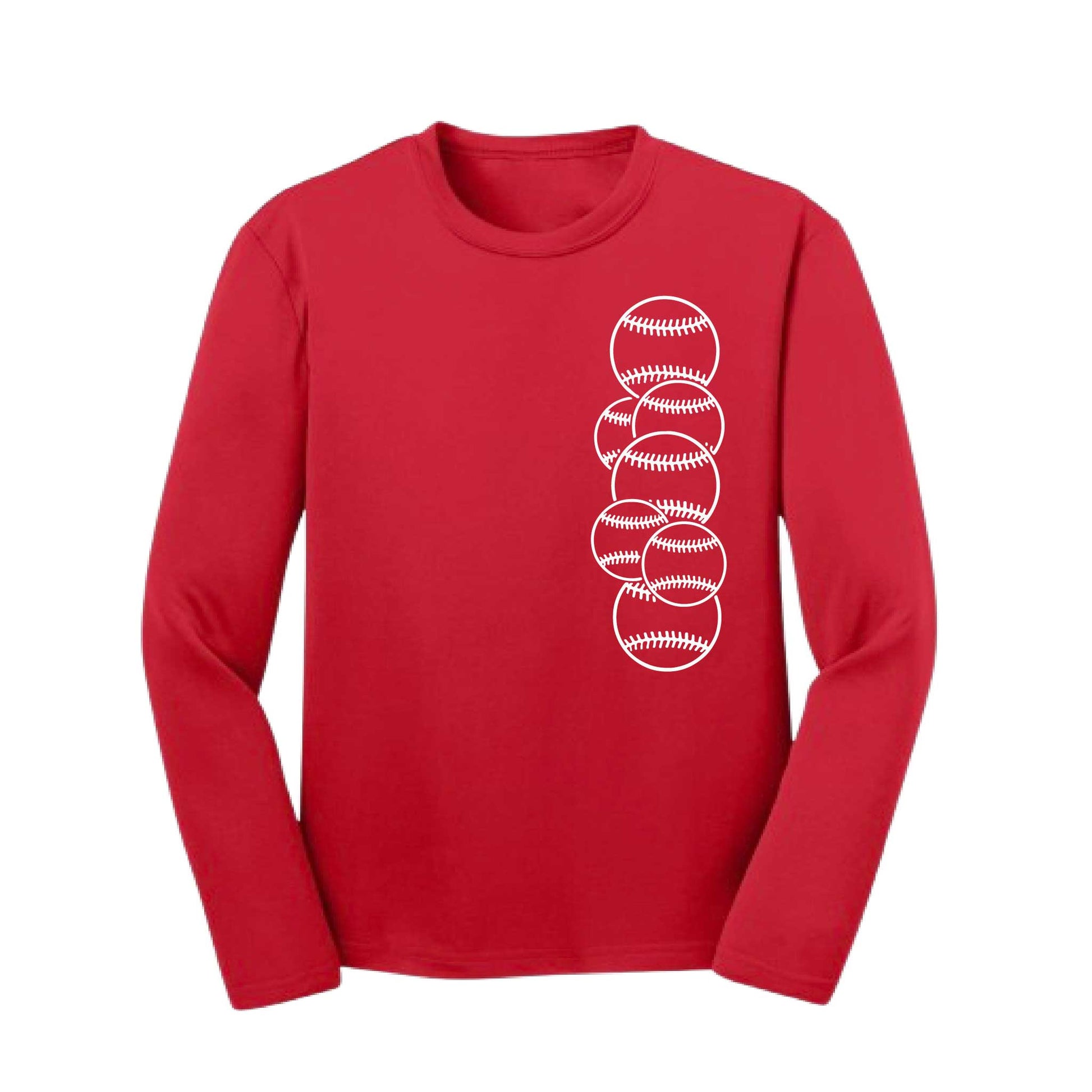 Full Count | Youth Long Sleeve Baseball Performance T-Shirts | 100% Polyester