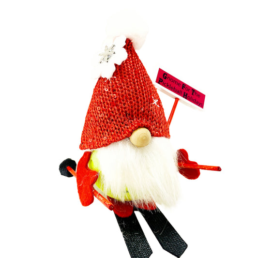 Pickleball Skier Gnome | Pickleball Christmas Gifts And Decor