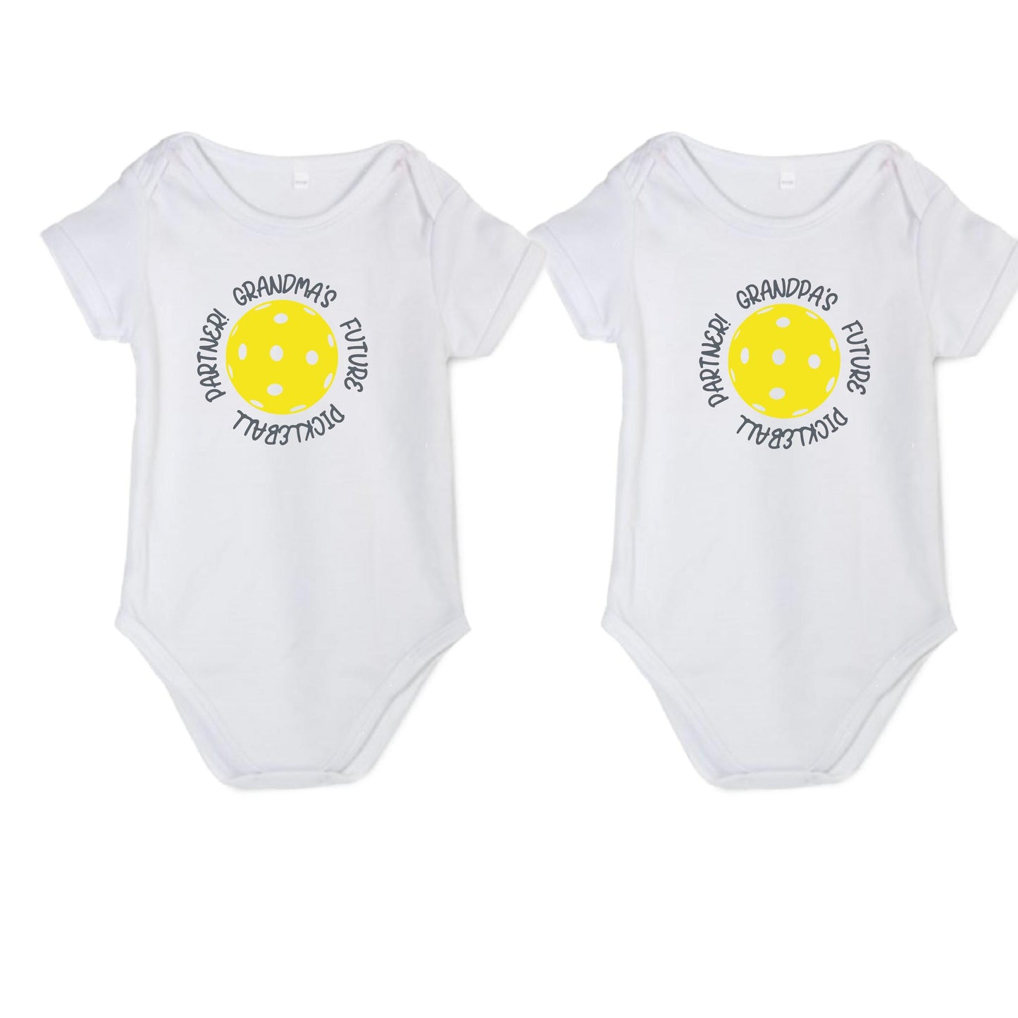 Future Grandma Or Grandpa Pickleball Partner | Infant Short Sleeve One Piece Bodysuit | 100% Cotton