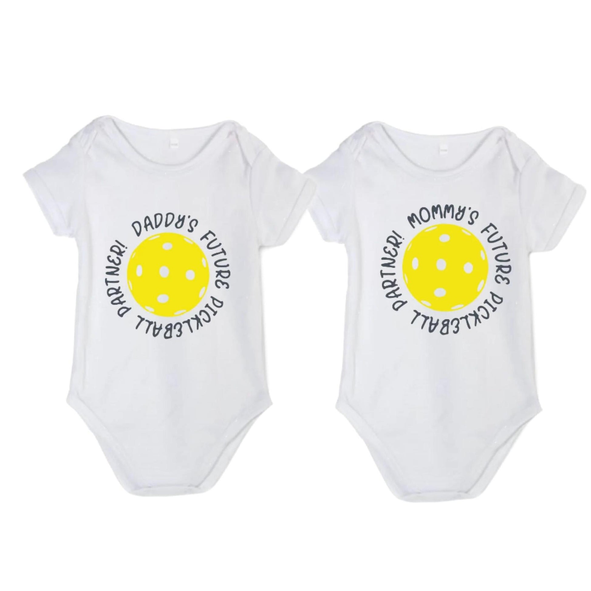 Future Mommy Or Daddy Pickleball Partner | Infant Short Sleeve One-Piece Bodysuit | 100% Cotton