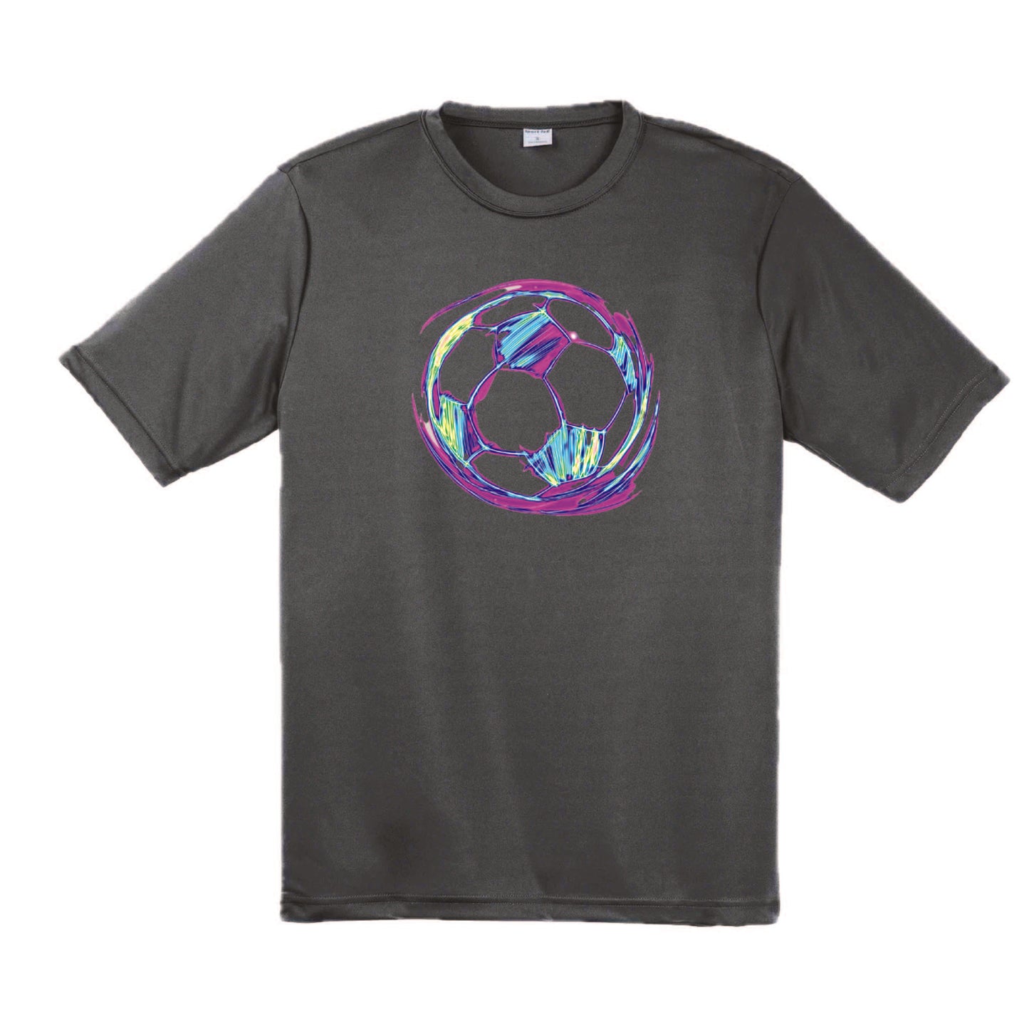 Galactic Soccer Ball | Men's Short Sleeve Soccer T-Shirt | 100% Polyester