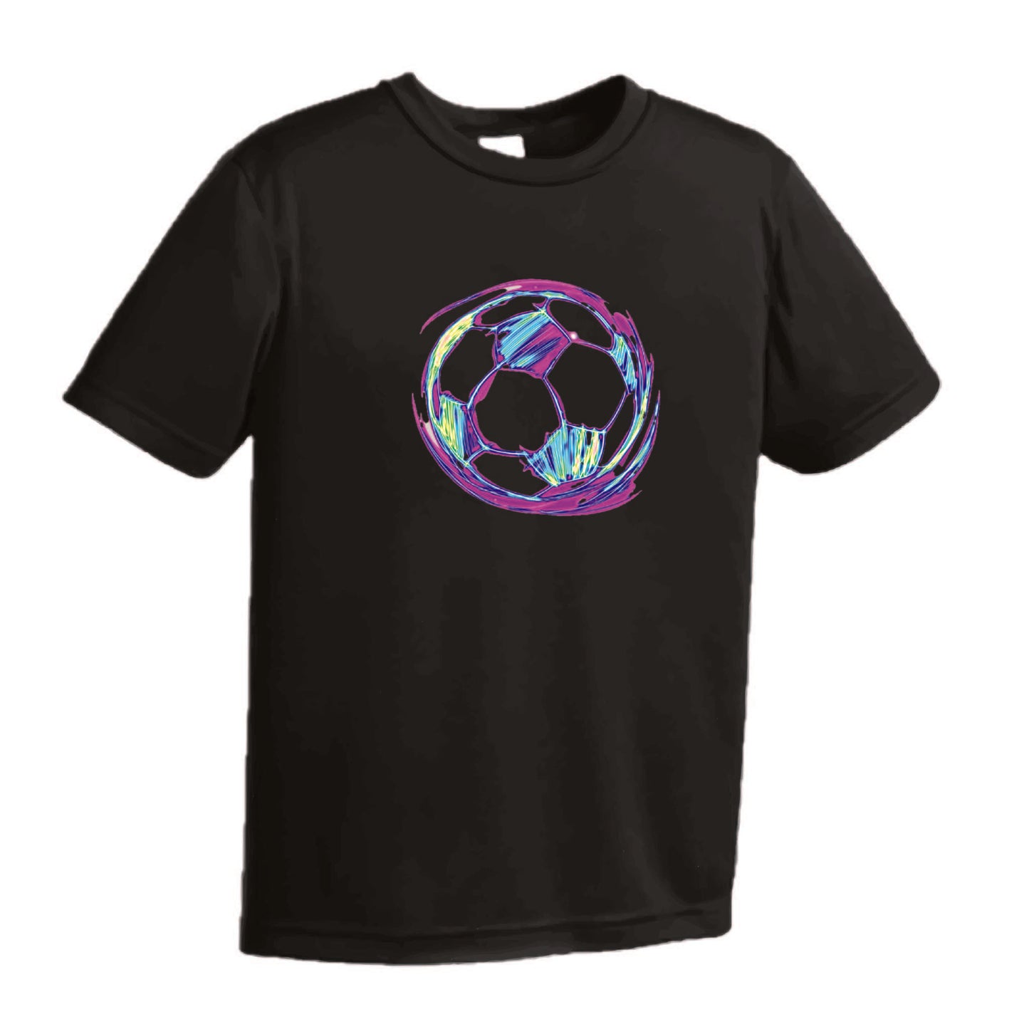 Galactic Soccer Ball | Men's Short Sleeve Soccer T-Shirt | 100% Polyester