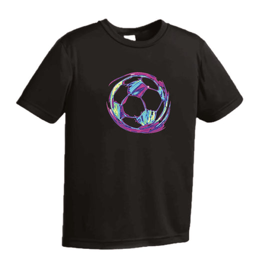 Galactic Soccer Ball | Men's Short Sleeve Soccer T-Shirt | 100% Polyester