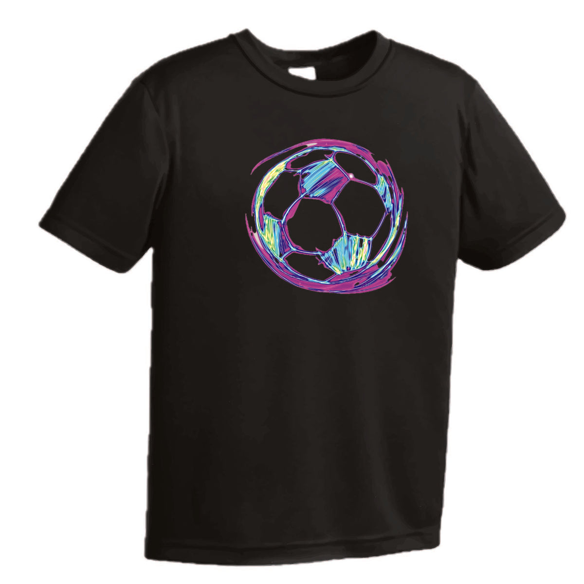 Galactic Soccer Ball | Youth Short Sleeve Soccer T-Shirts | 100% Polyester