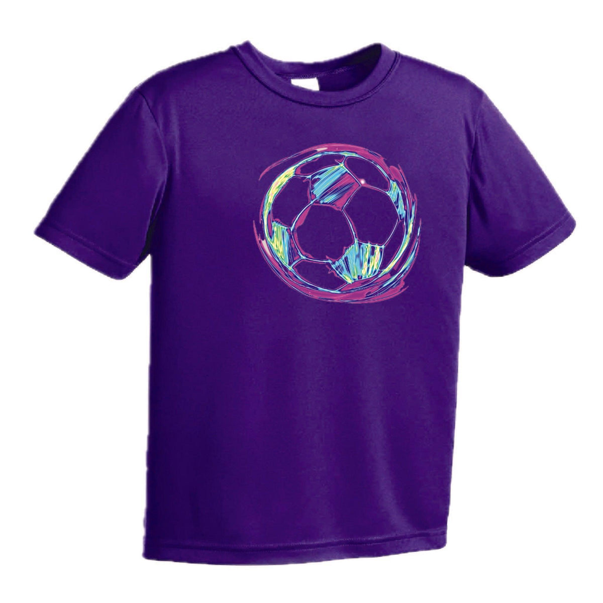 Galactic Soccer Ball | Youth Short Sleeve Soccer T-Shirts | 100% Polyester