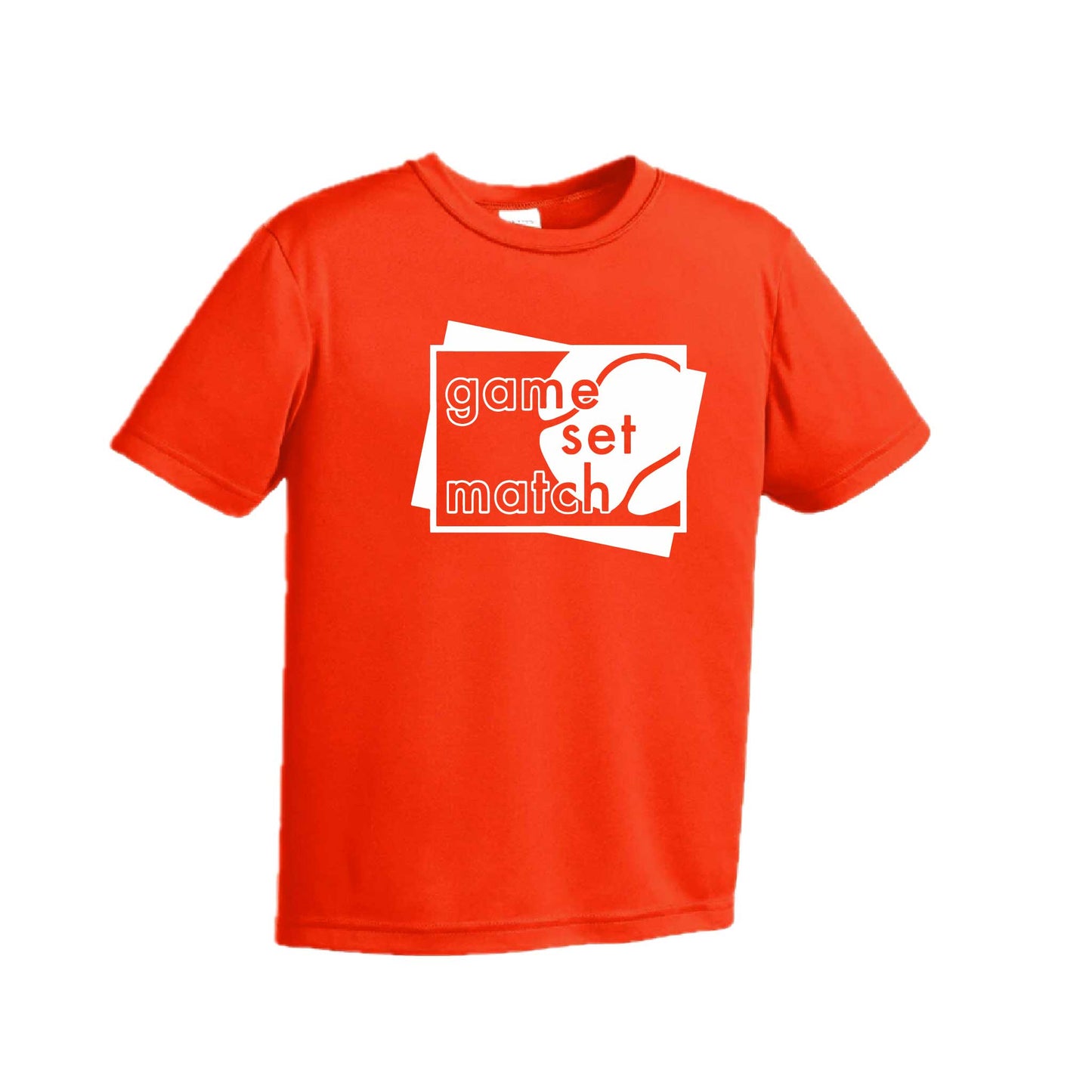 Game Set Match | Youth Short Sleeve Tennis Performance T-Shirts | 100% Polyester