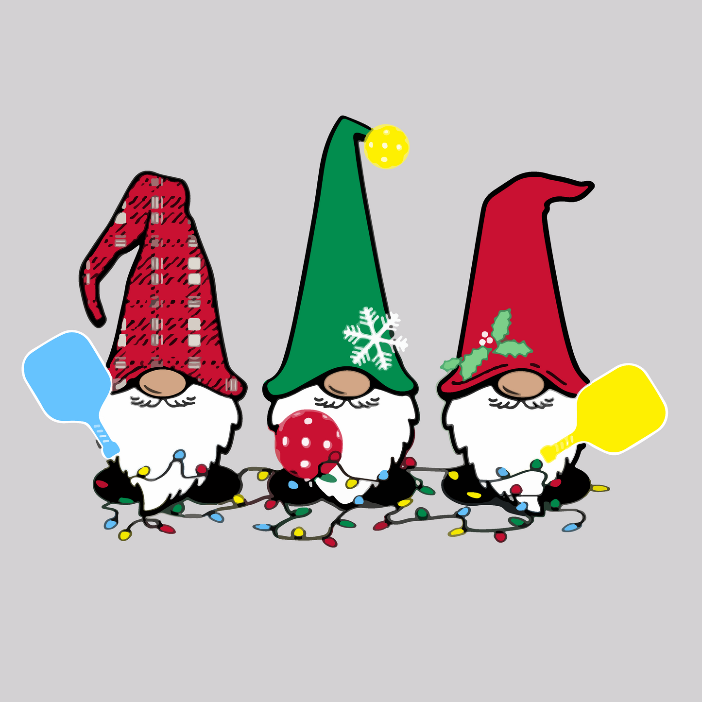 Christmas Gnomes | Youth Long Sleeve Pickleball Shirts | 100% Polyester