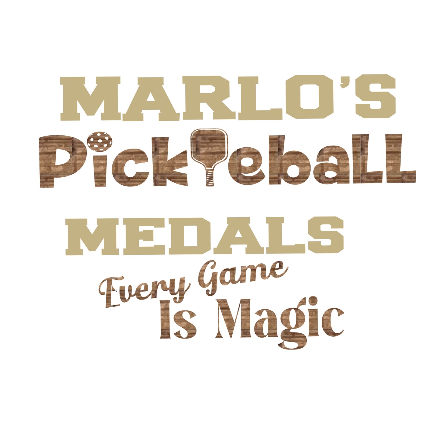 Custom Pickleball "Every Game is Magic" Trophy Display Rack | Sports Tournament Award Hanger