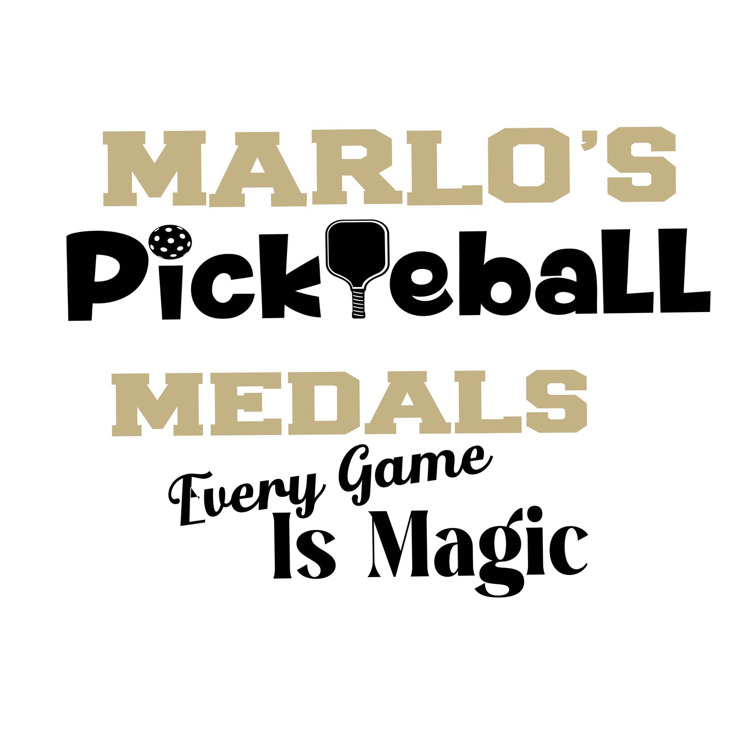 Custom Pickleball "Every Game is Magic" Trophy Display Rack | Sports Tournament Award Hanger