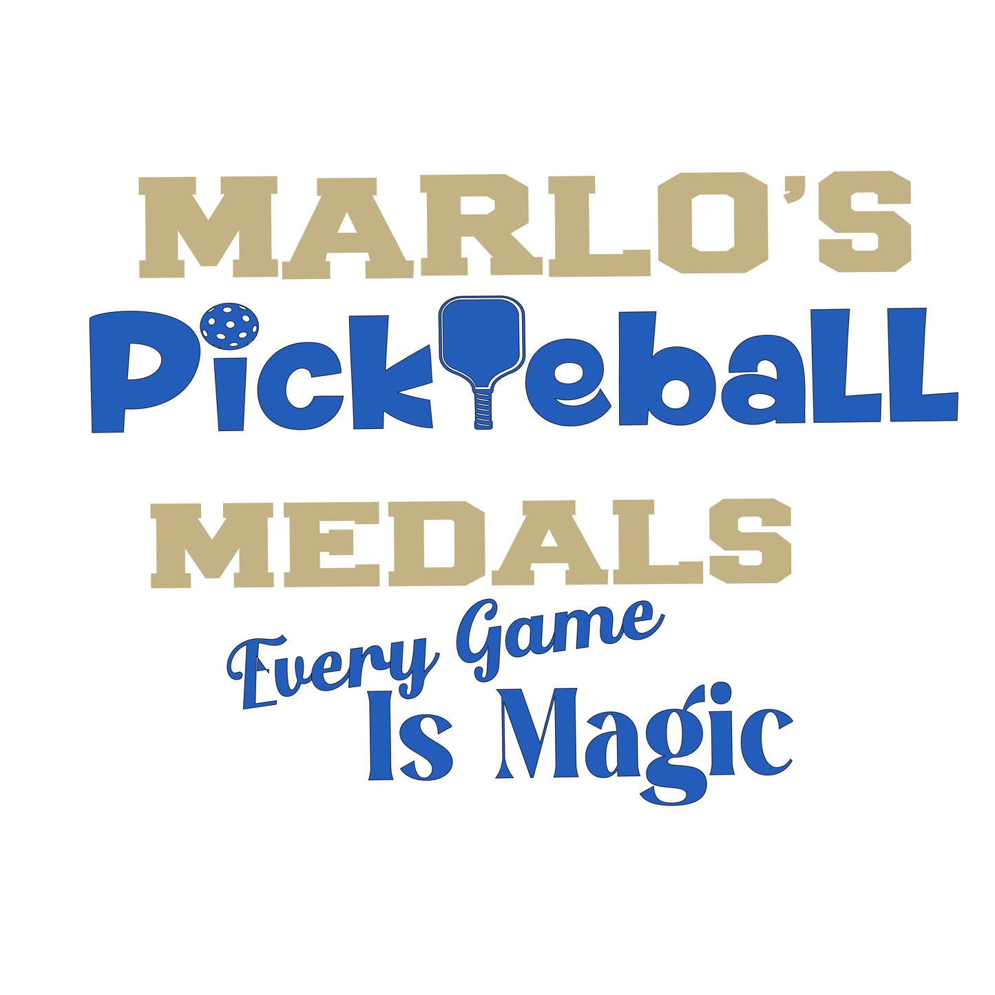 Custom Pickleball "Every Game is Magic" Trophy Display Rack | Sports Tournament Award Hanger
