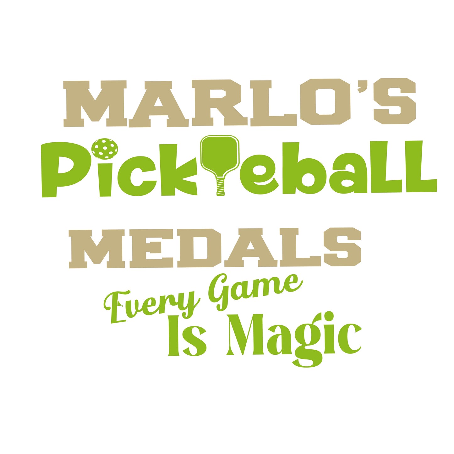 Custom Pickleball "Every Game is Magic" Trophy Display Rack | Sports Tournament Award Hanger