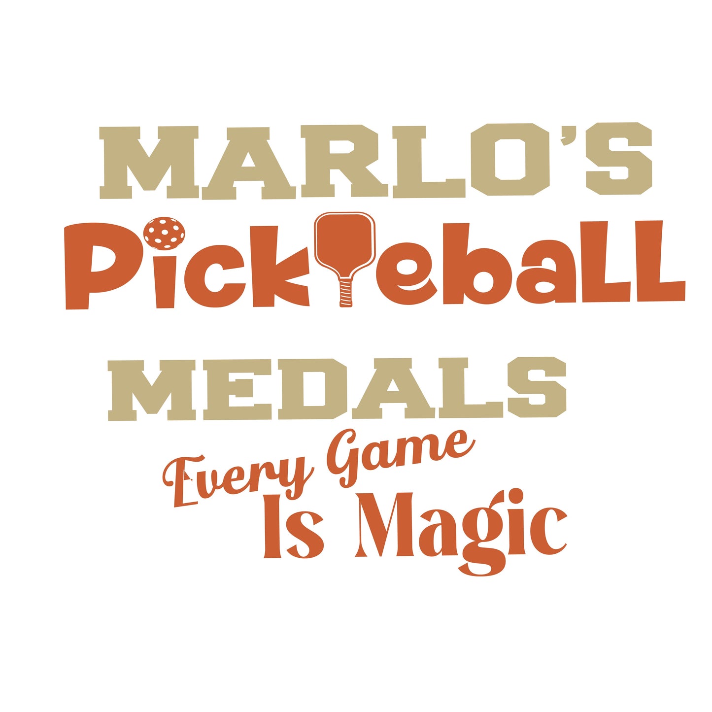 Custom Pickleball "Every Game is Magic" Trophy Display Rack | Sports Tournament Award Hanger