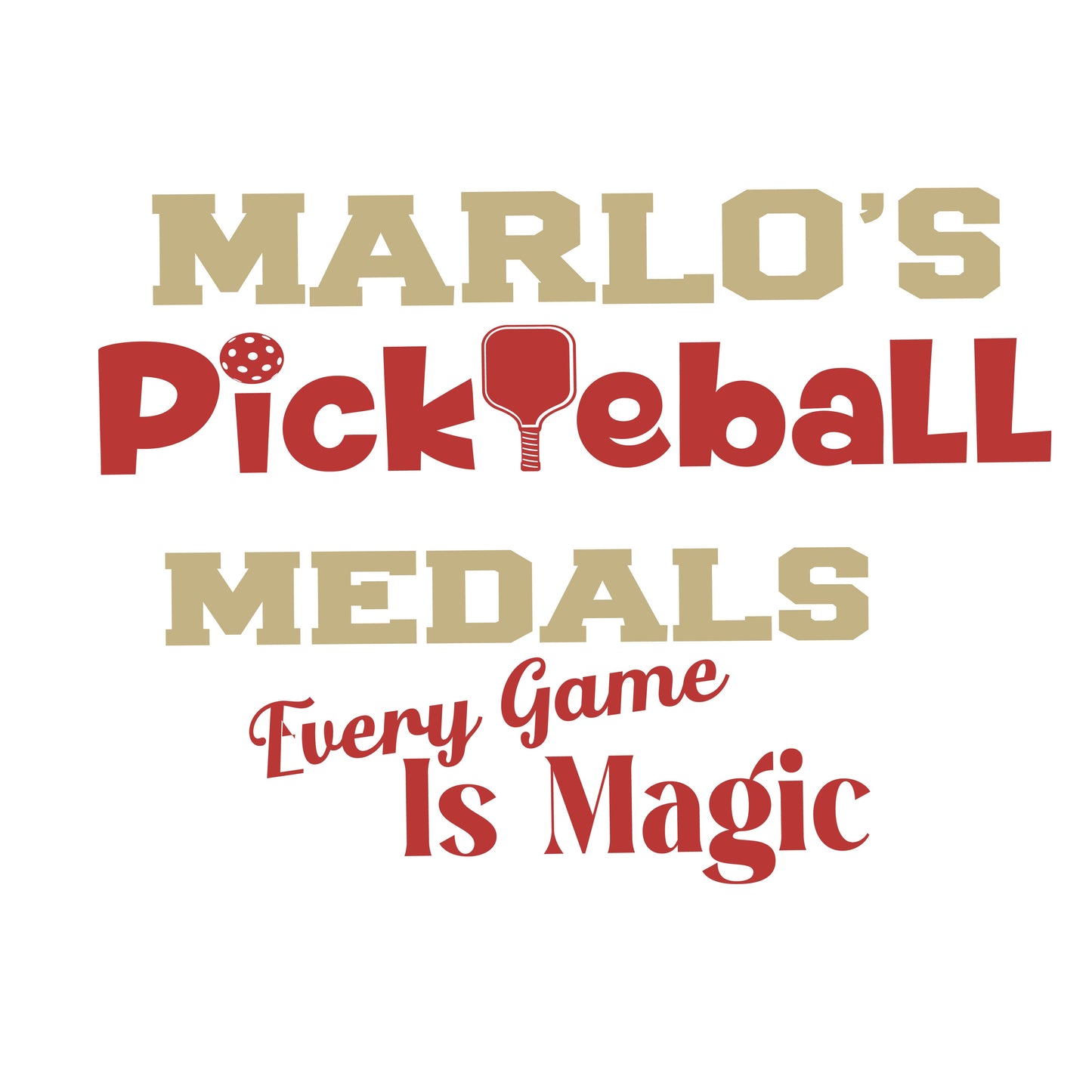 Custom Pickleball "Every Game is Magic" Trophy Display Rack | Sports Tournament Award Hanger
