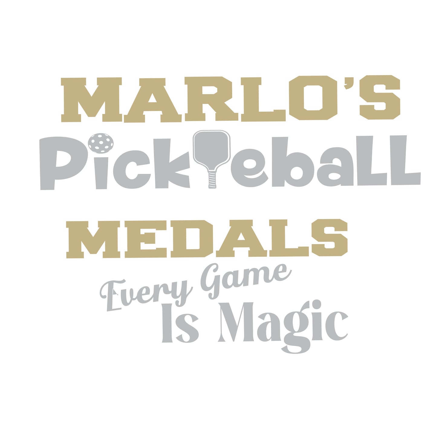 Custom Pickleball "Every Game is Magic" Trophy Display Rack | Sports Tournament Award Hanger