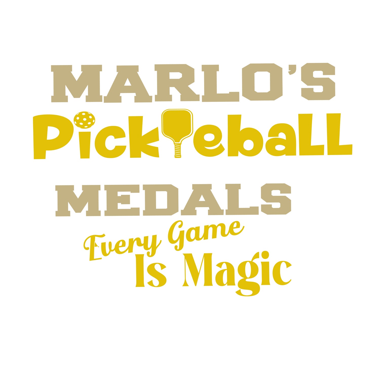 Custom Pickleball "Every Game is Magic" Trophy Display Rack | Sports Tournament Award Hanger