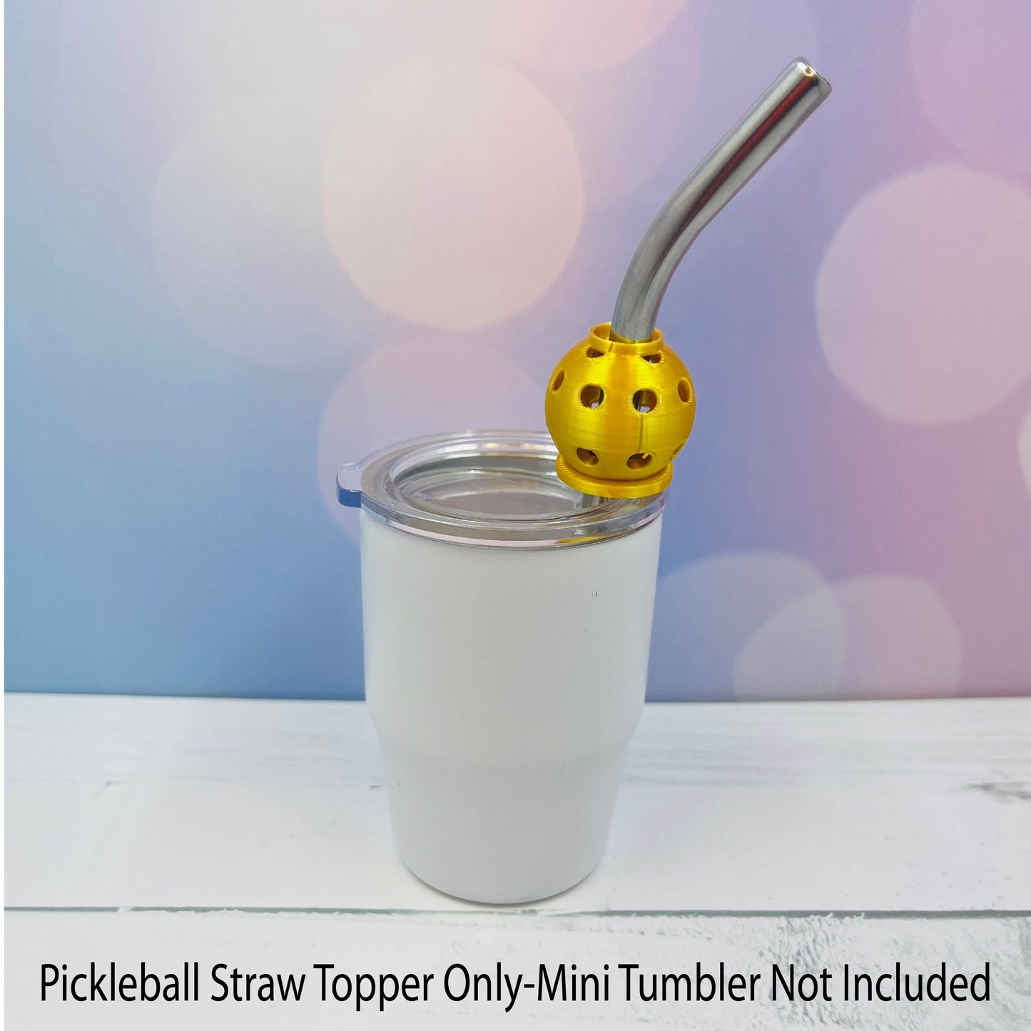 Pickleball Straw Topper | Party Favor Decor | Charm for Tumblers Cups | Unique Drink Accessory | Eco-Friendly