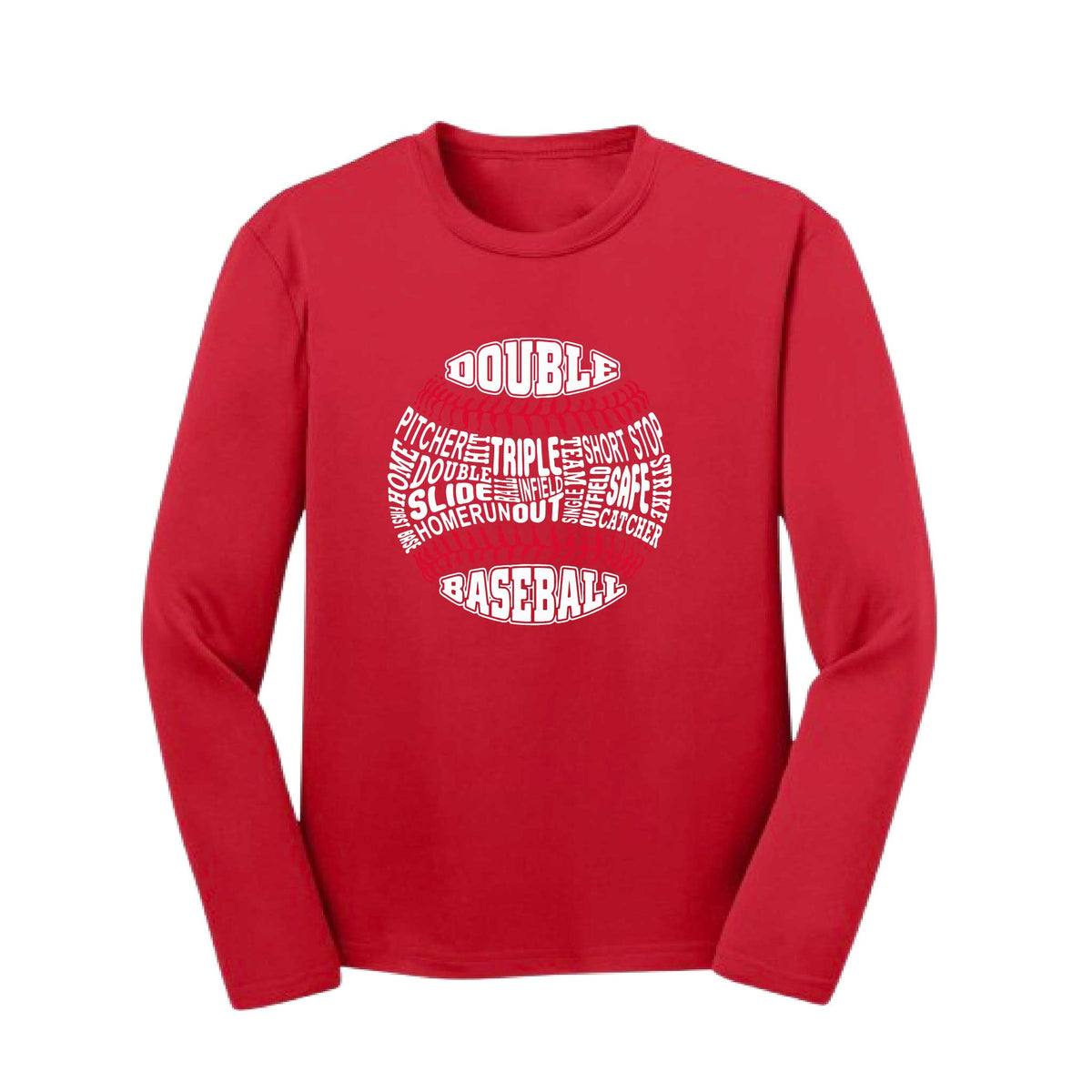 Grand Slam | Youth Long Sleeve Baseball Performance T-Shirts | 100% Polyester