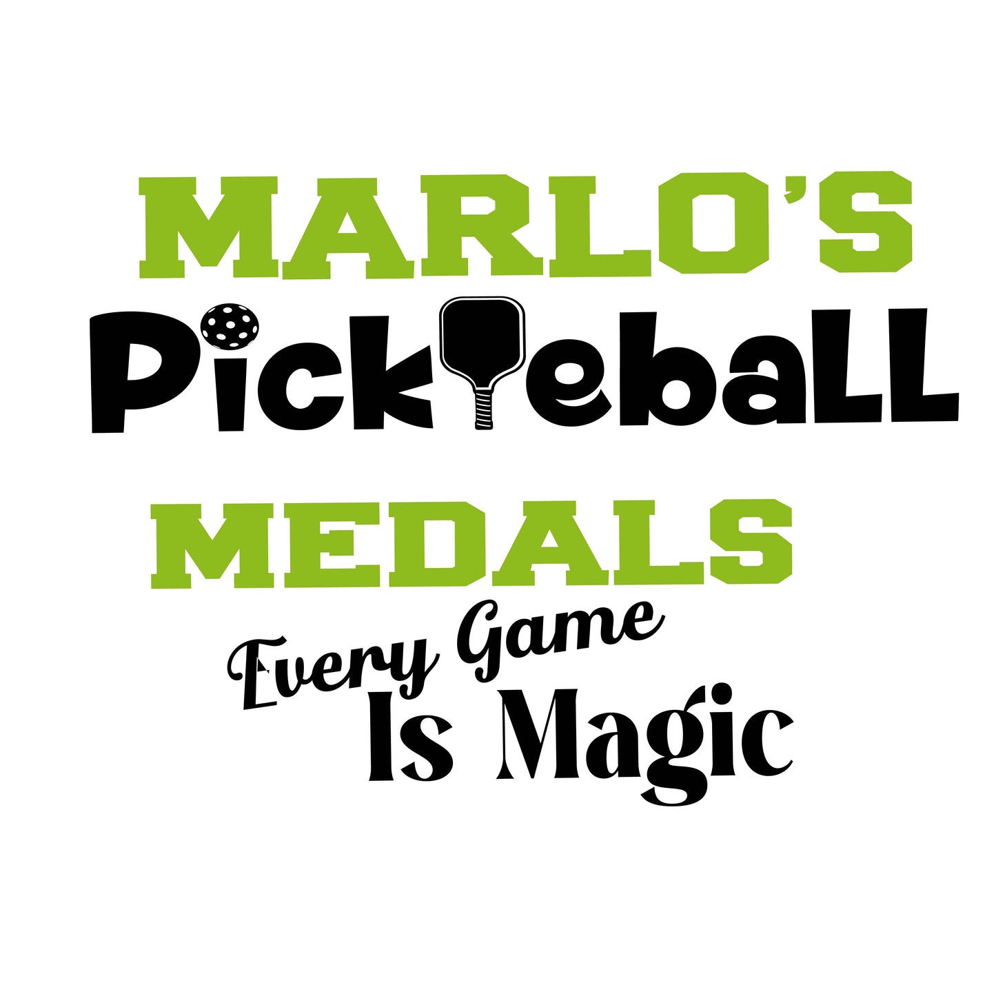 Custom Pickleball "Every Game is Magic" Trophy Display Rack | Sports Tournament Award Hanger