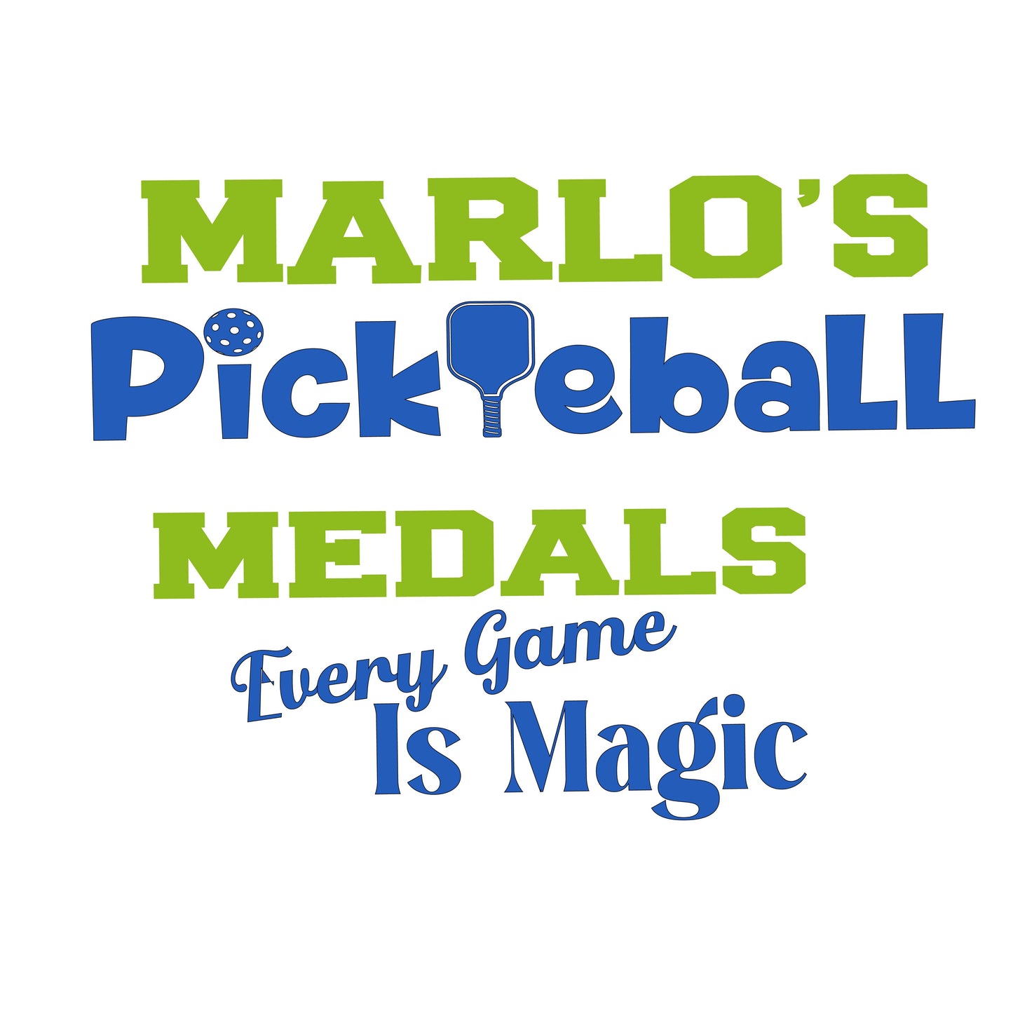 Custom Pickleball "Every Game is Magic" Trophy Display Rack | Sports Tournament Award Hanger