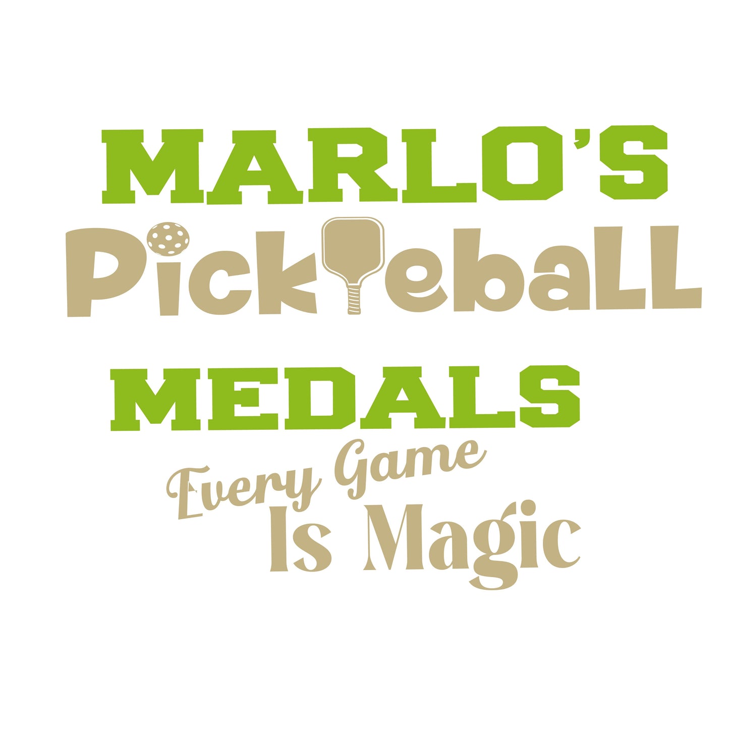 Custom Pickleball "Every Game is Magic" Trophy Display Rack | Sports Tournament Award Hanger