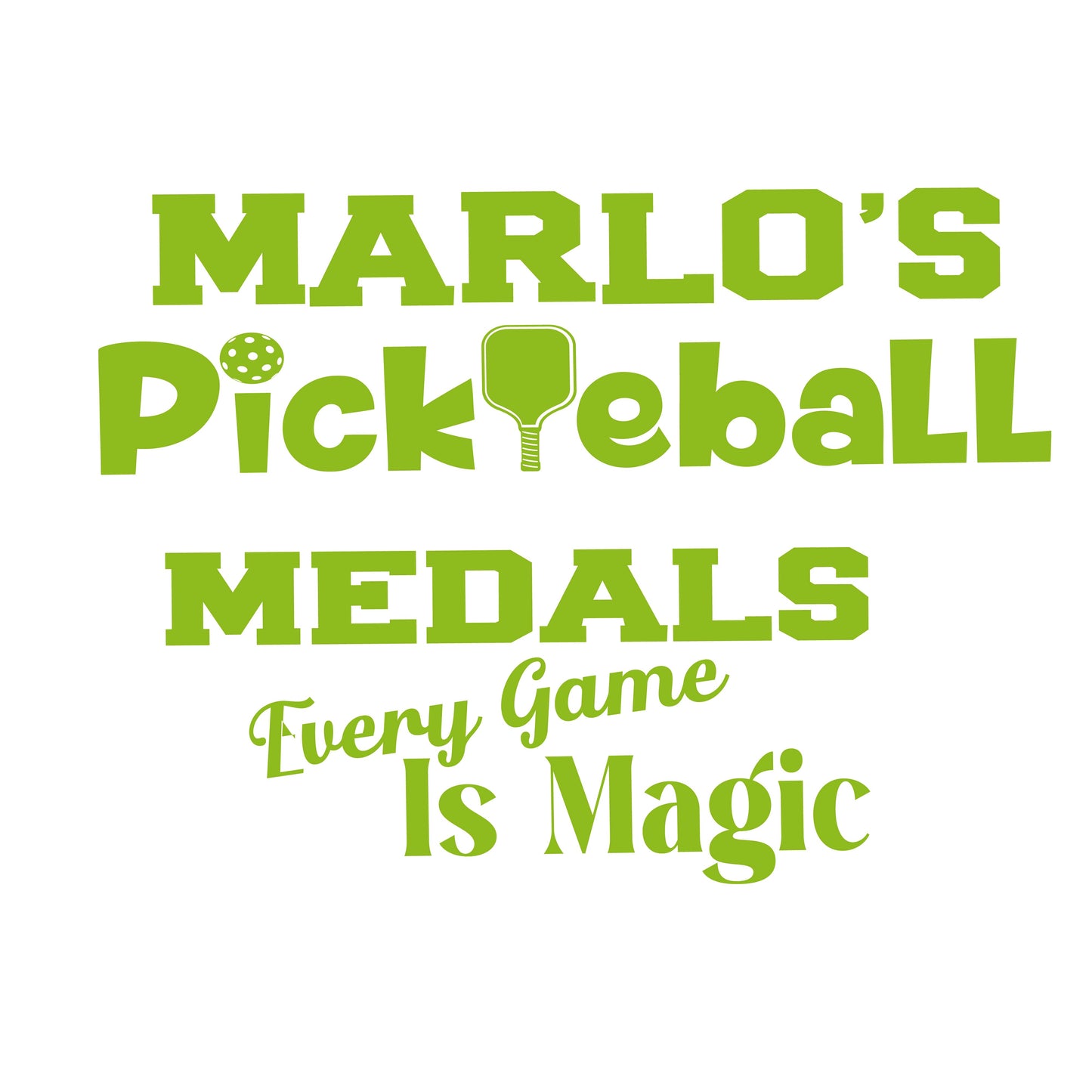 Custom Pickleball "Every Game is Magic" Trophy Display Rack | Sports Tournament Award Hanger