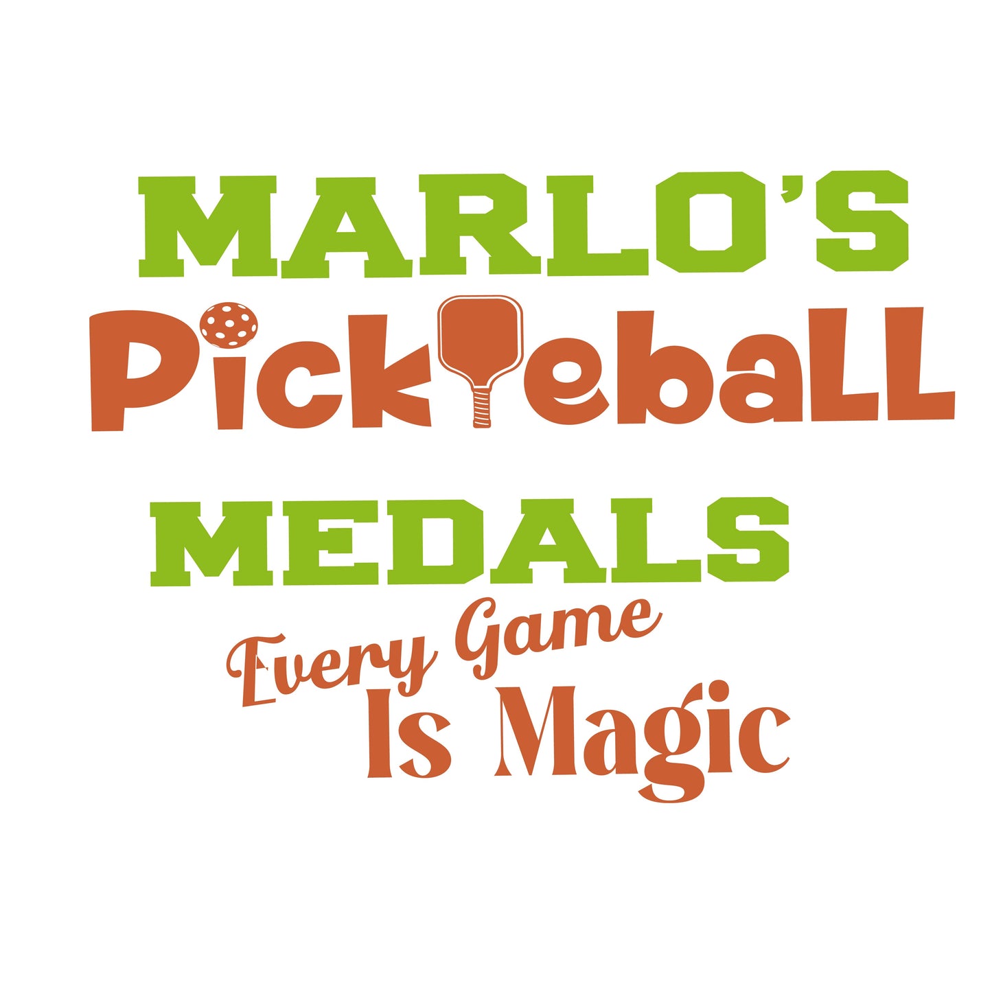 Custom Pickleball "Every Game is Magic" Trophy Display Rack | Sports Tournament Award Hanger