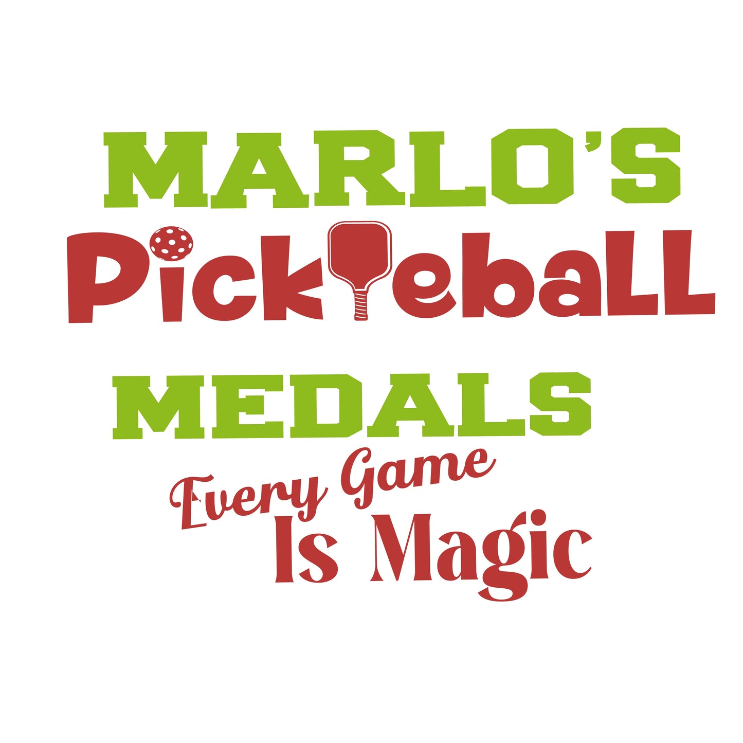 Custom Pickleball "Every Game is Magic" Trophy Display Rack | Sports Tournament Award Hanger