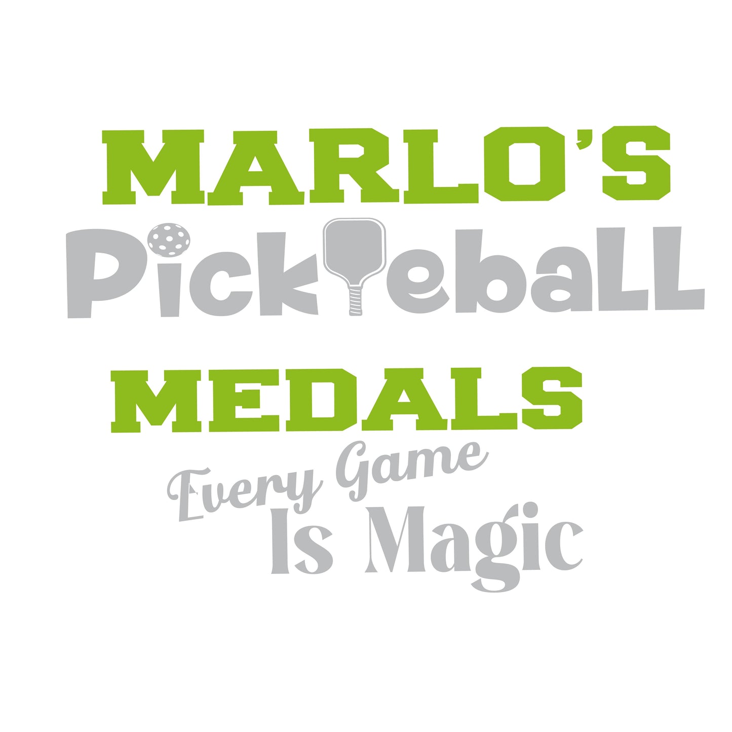 Custom Pickleball "Every Game is Magic" Trophy Display Rack | Sports Tournament Award Hanger