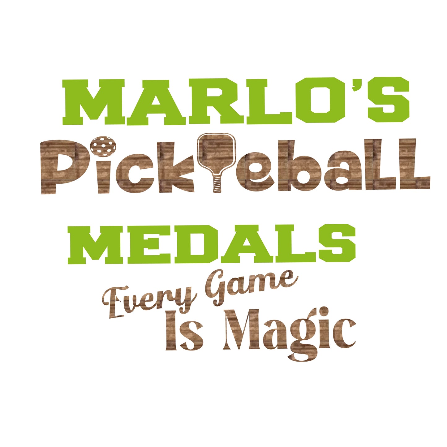 Custom Pickleball "Every Game is Magic" Trophy Display Rack | Sports Tournament Award Hanger