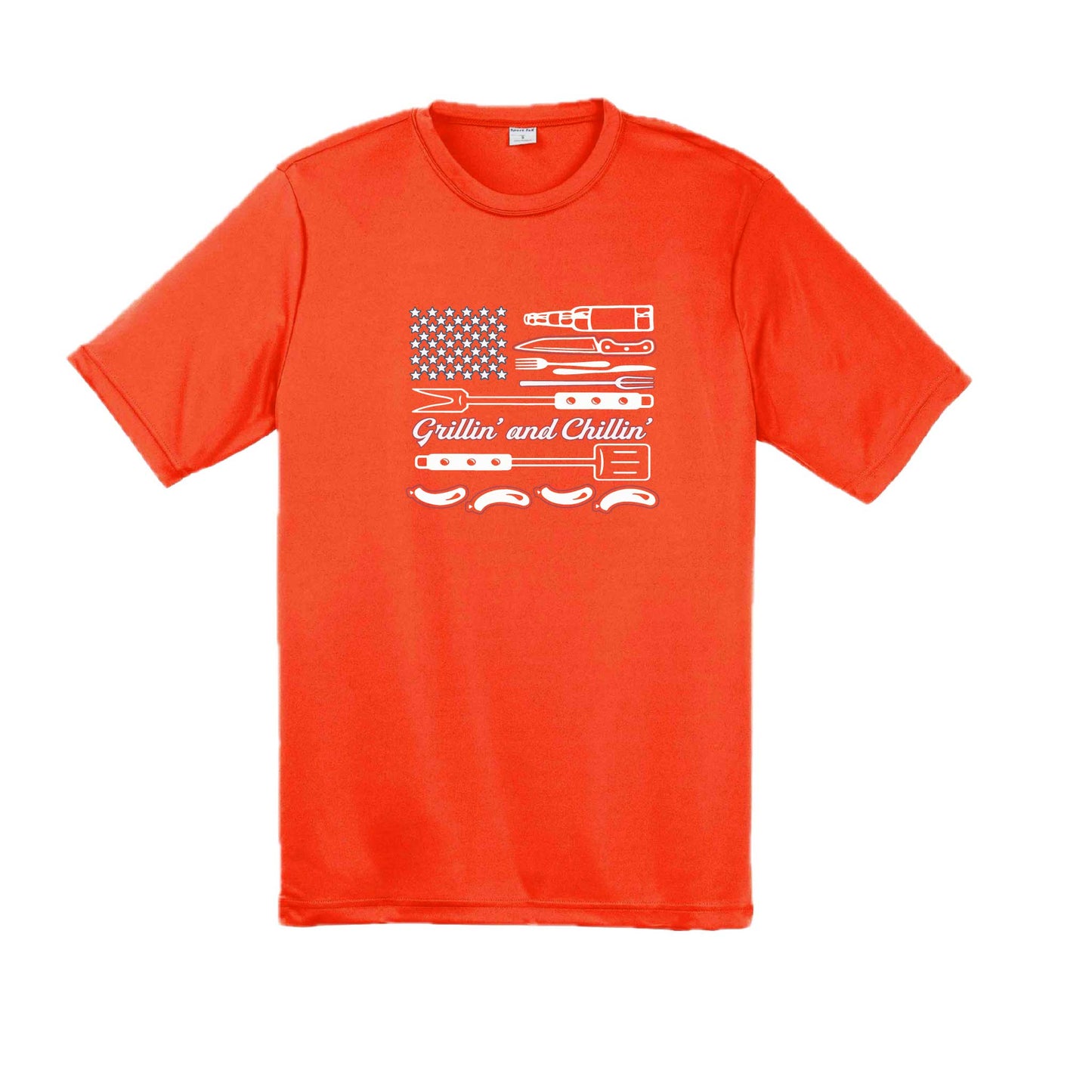 Grillin' and Chillin' | Men's Short Sleeve Camping T-Shirt | 100% Polyester