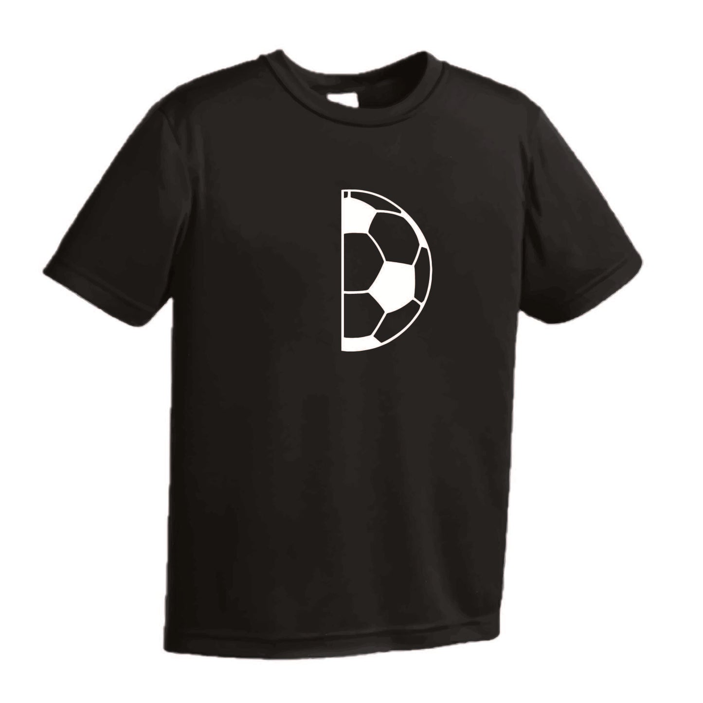 Half Soccer Ball | Men's Short Sleeve Soccer T-Shirt | 100% Polyester
