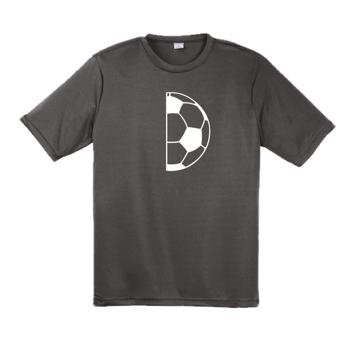 Half Soccer Ball | Men's Short Sleeve Soccer T-Shirt | 100% Polyester