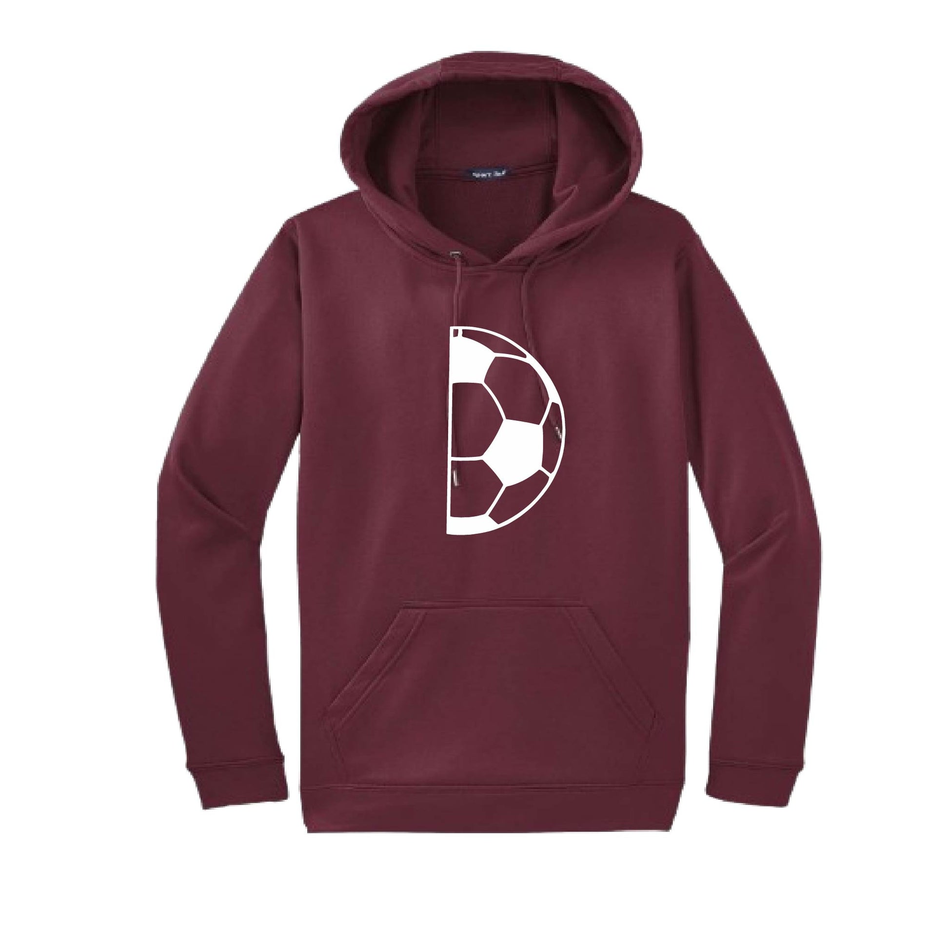 Half Soccer Ball | Unisex Hoodie Athletic Soccer Sweatshirt | 50% Cotton/50% Polyester