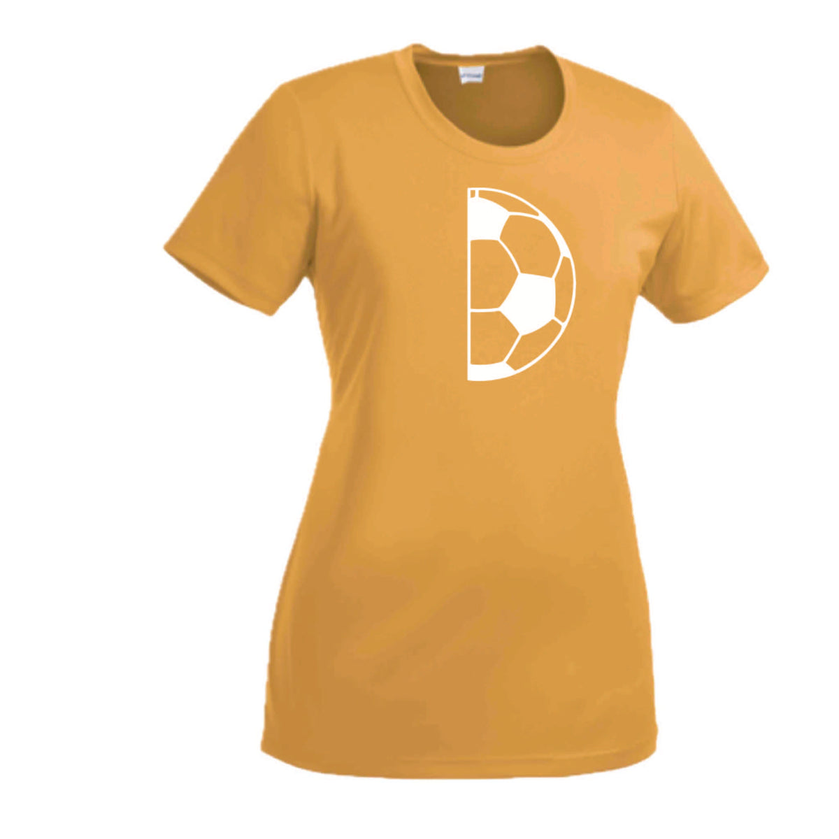 Half Soccer Ball | Women’s Short Sleeve Crewneck Soccer T-Shirts | 100% Polyester