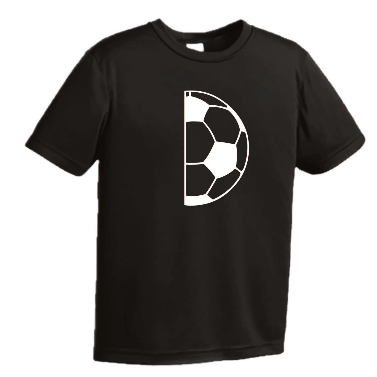 Half Soccer Ball | Youth Short Sleeve Soccer T-Shirts | 100% Polyester