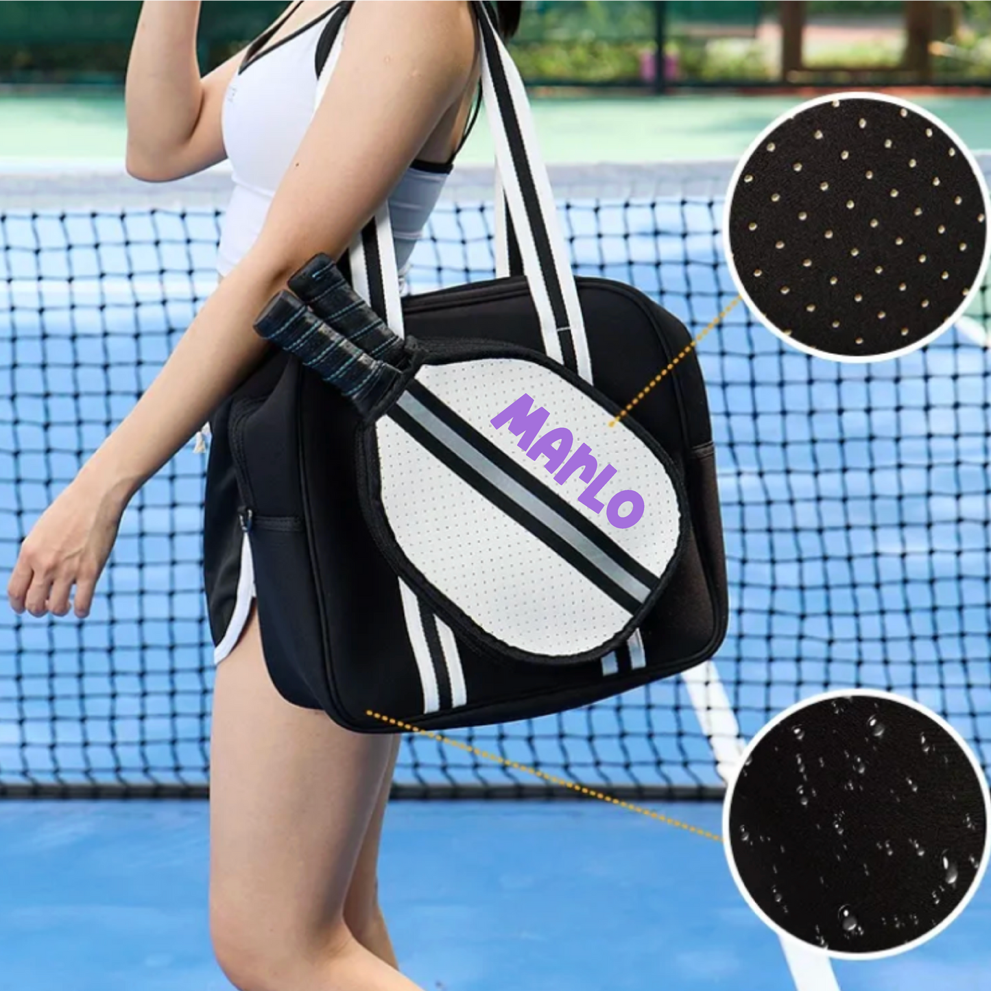 Classy Pickleball Bag | Personalized Pickleball and Paddle Sports Bag | Large Size Court Tote Bag