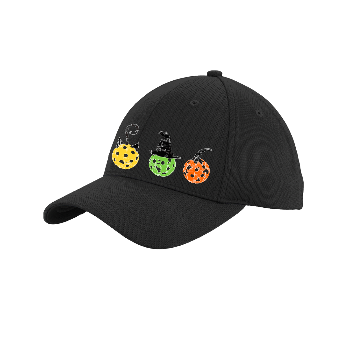 Cat Witch Pumpkin | Pickleball Hat | Moisture-Wicking 100% Polyester