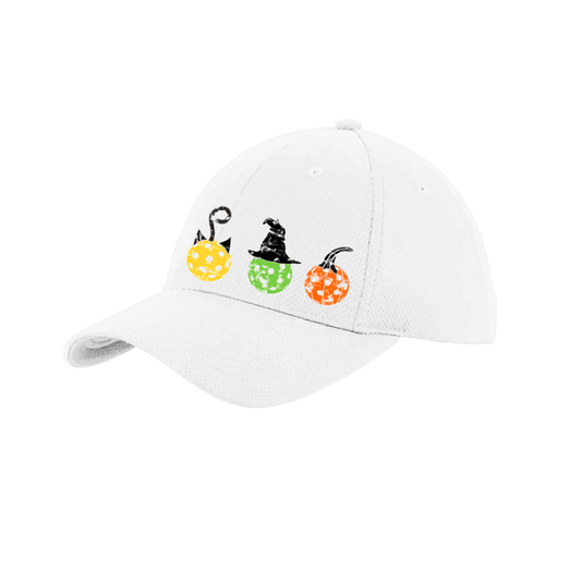 Cat Witch Pumpkin | Pickleball Hat | Moisture-Wicking 100% Polyester