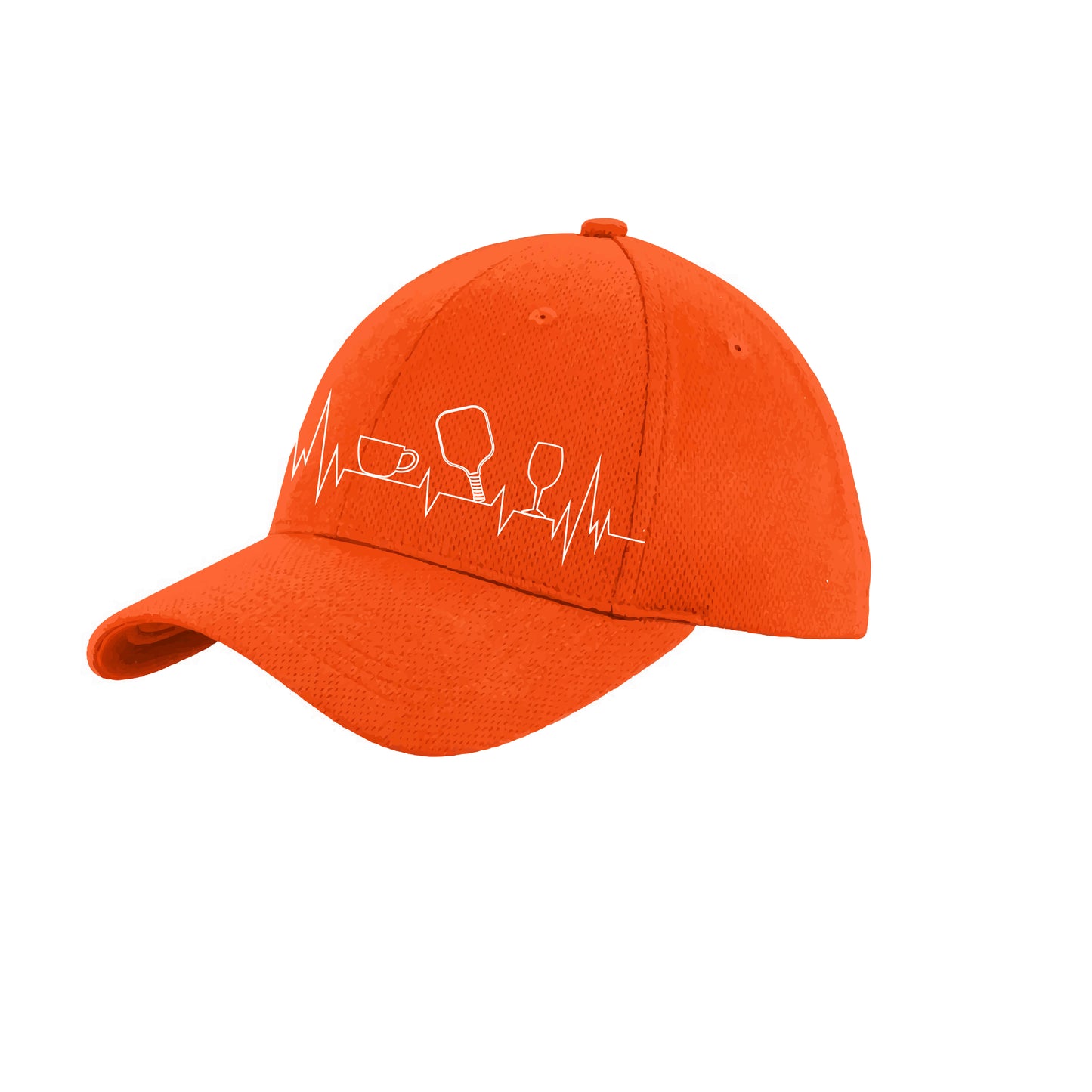 Coffee, Pickleball, Wine Heartbeat EKG | Pickleball Hat | Moisture-Wicking 100% Polyester