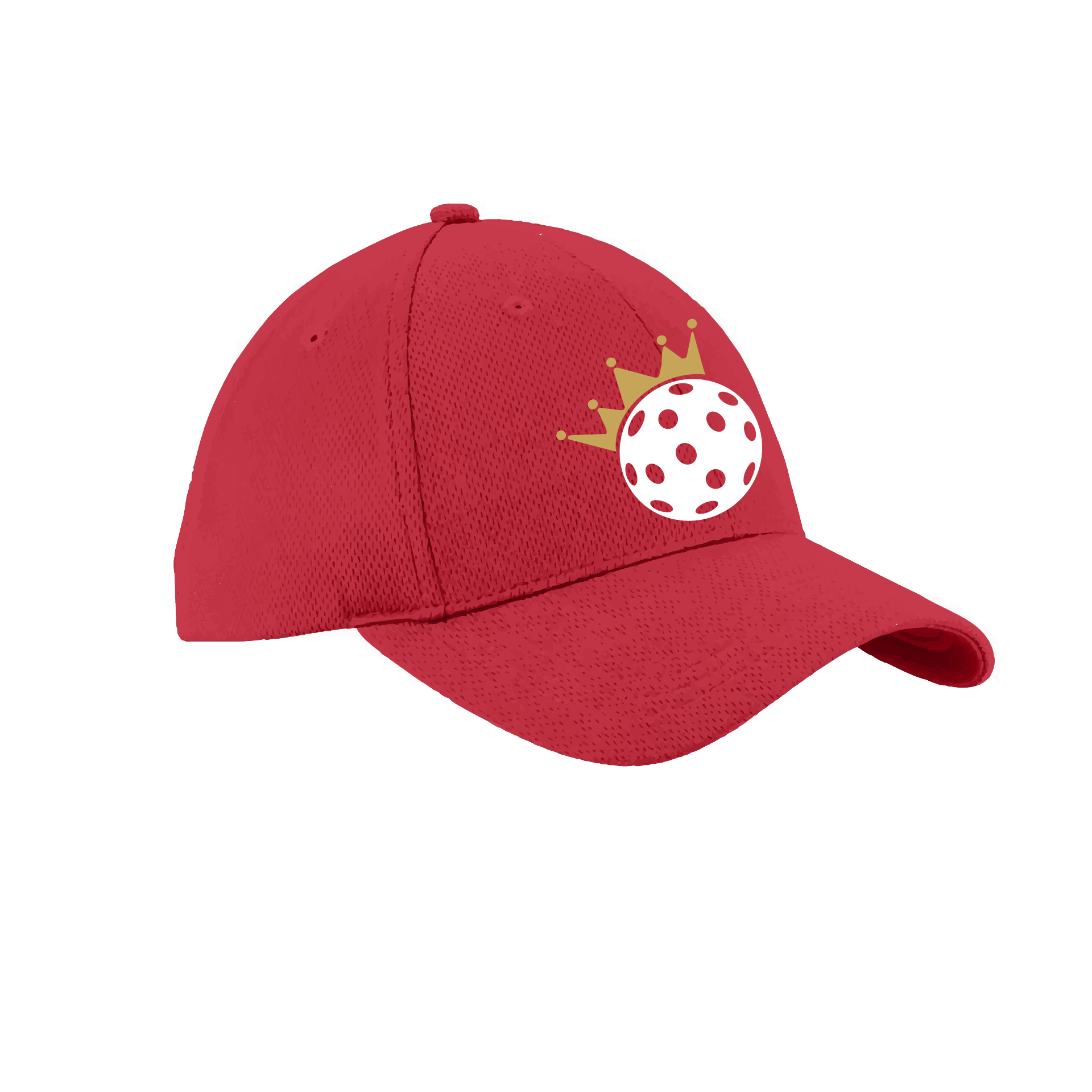 Pickleball Design: Pickleball Queen Crown  Score the winning point and look cute in this pickleball queen crown. Keep the sun out of your eyes and the sweat in check with 100% polyester and PosiCharge Technology. Dial in the perfect fit with the hook-and-loop closure made especially for grownups. Pickleball never looked so good! The UV protection and antimicrobial finish will keep you comfortable and protected on and off the court