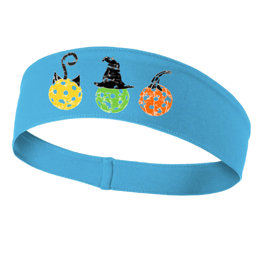 Cat Witch Pumpkin  | Pickleball Headband | 100% Polyester